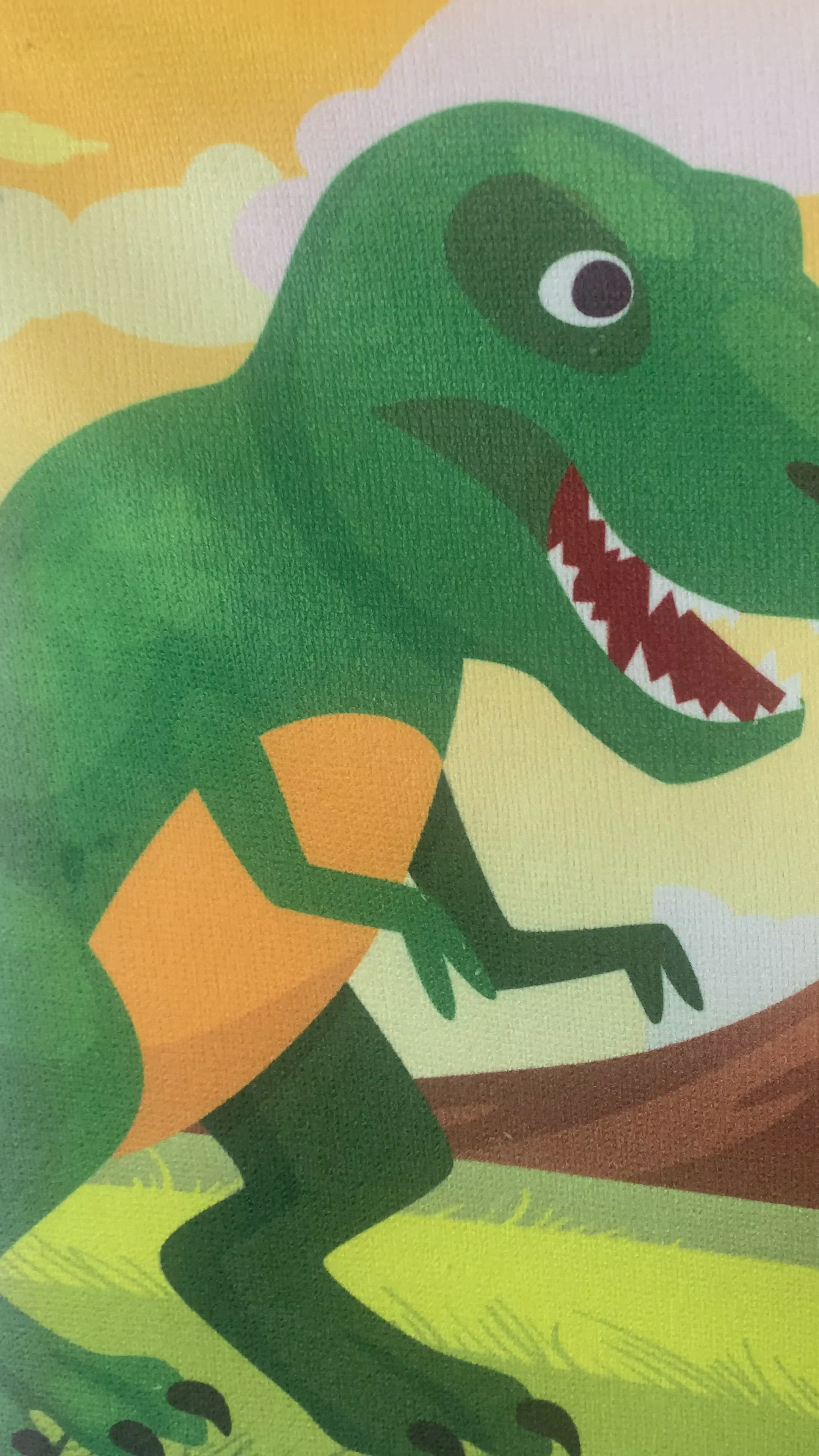 Load video: Personalised Children's Towel Dinosaur Volcano
