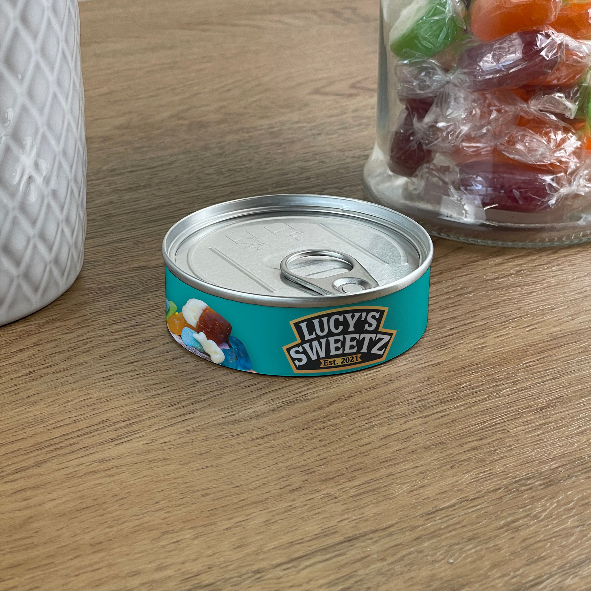 Personalised Pick & Mix Sweets Tin Can with Baked Beans Design