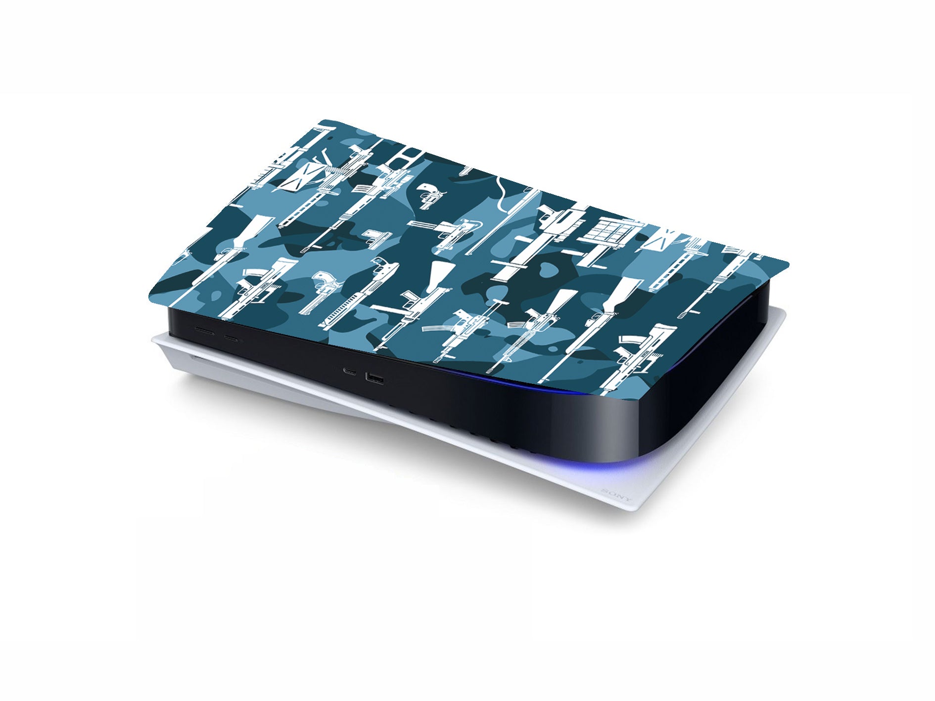 PS5 Army Blue Camo Personalised Console Vinyl Sticker