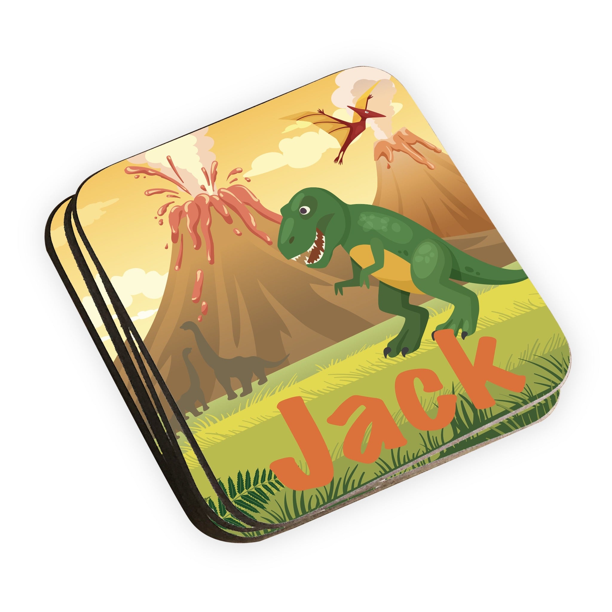 Dinosaur Design Children's Coaster Set of 4