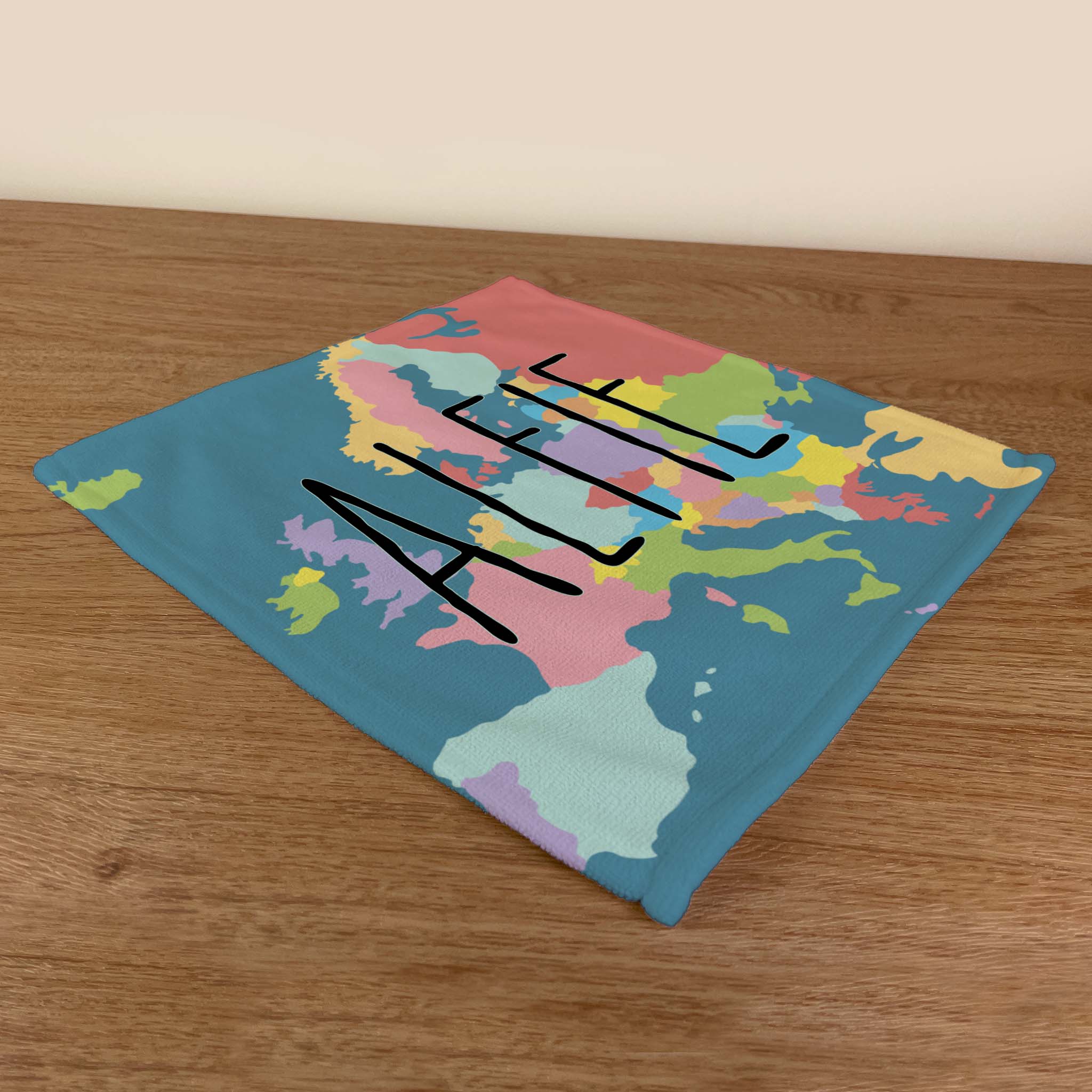 Personalised Children's Towel & Face Cloth Pack - Europe Map