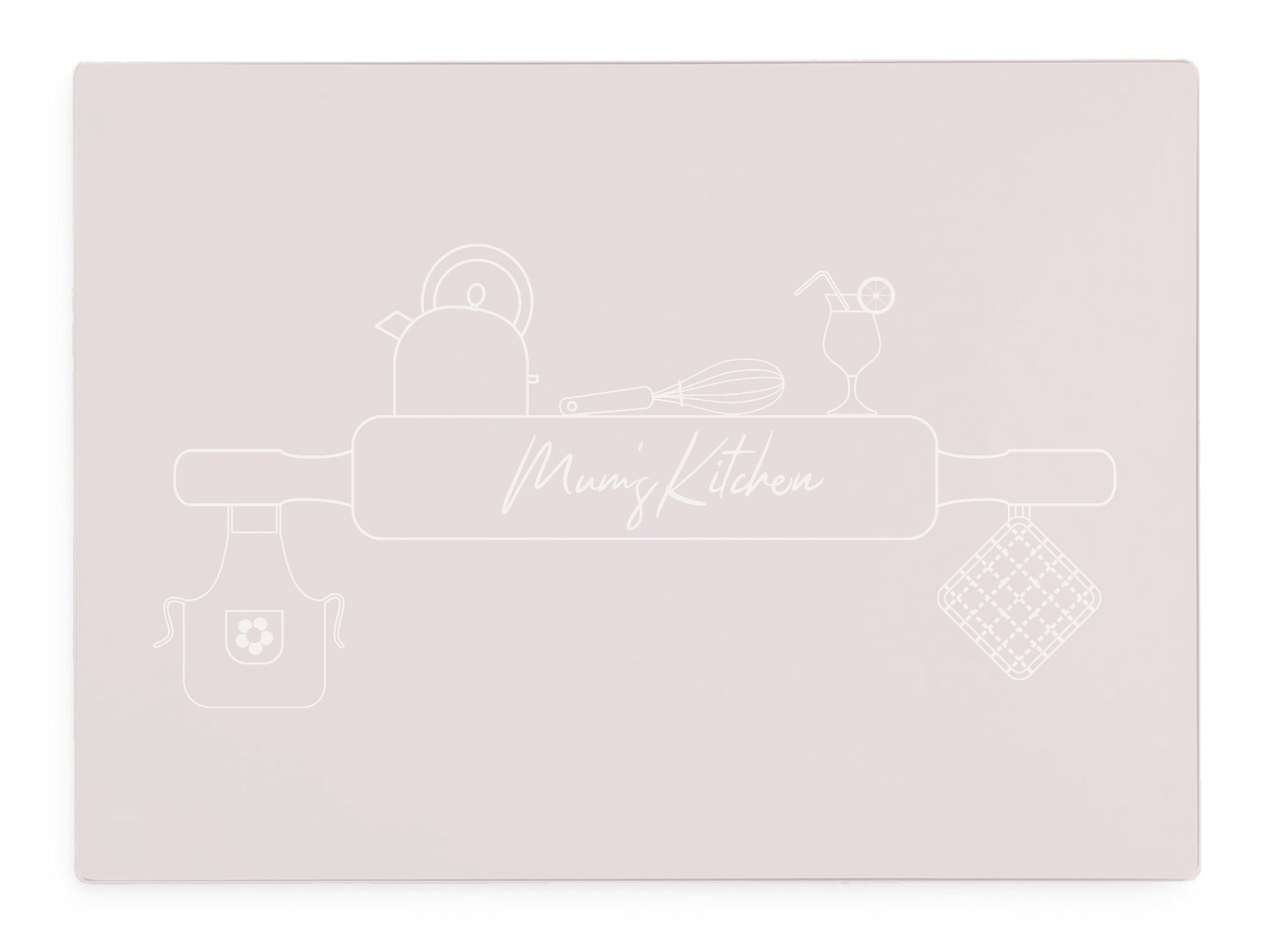 Mum's Kitchen Pink Glass Worktop Saver
