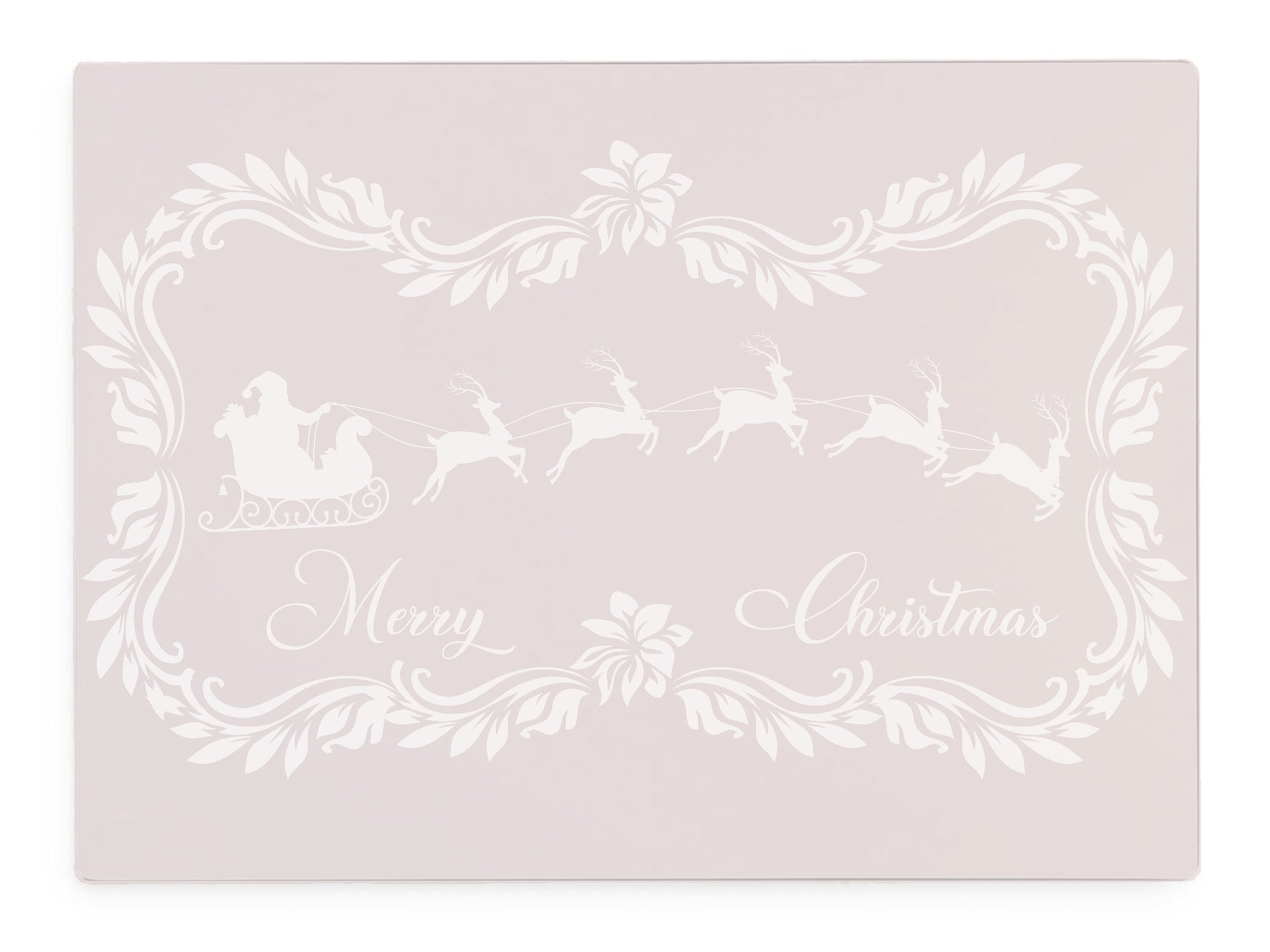 Merry Christmas Pink Glass Worktop Saver
