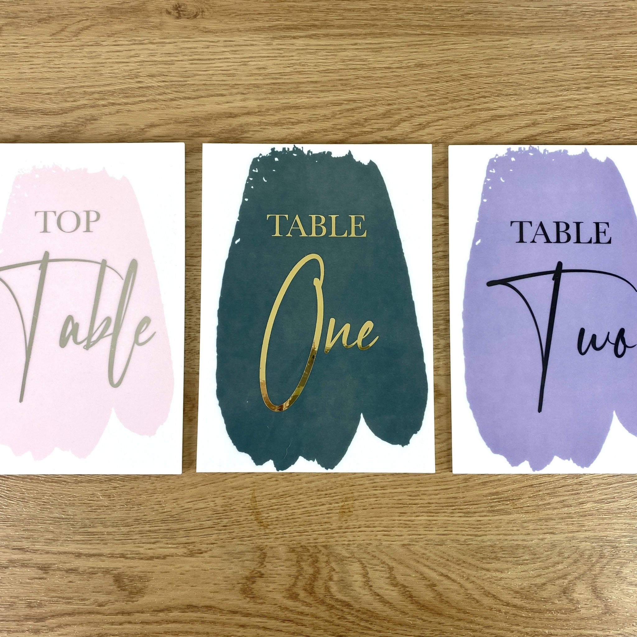 Personalised A5 Perspex Wedding & Events Table Number - Pack of 5