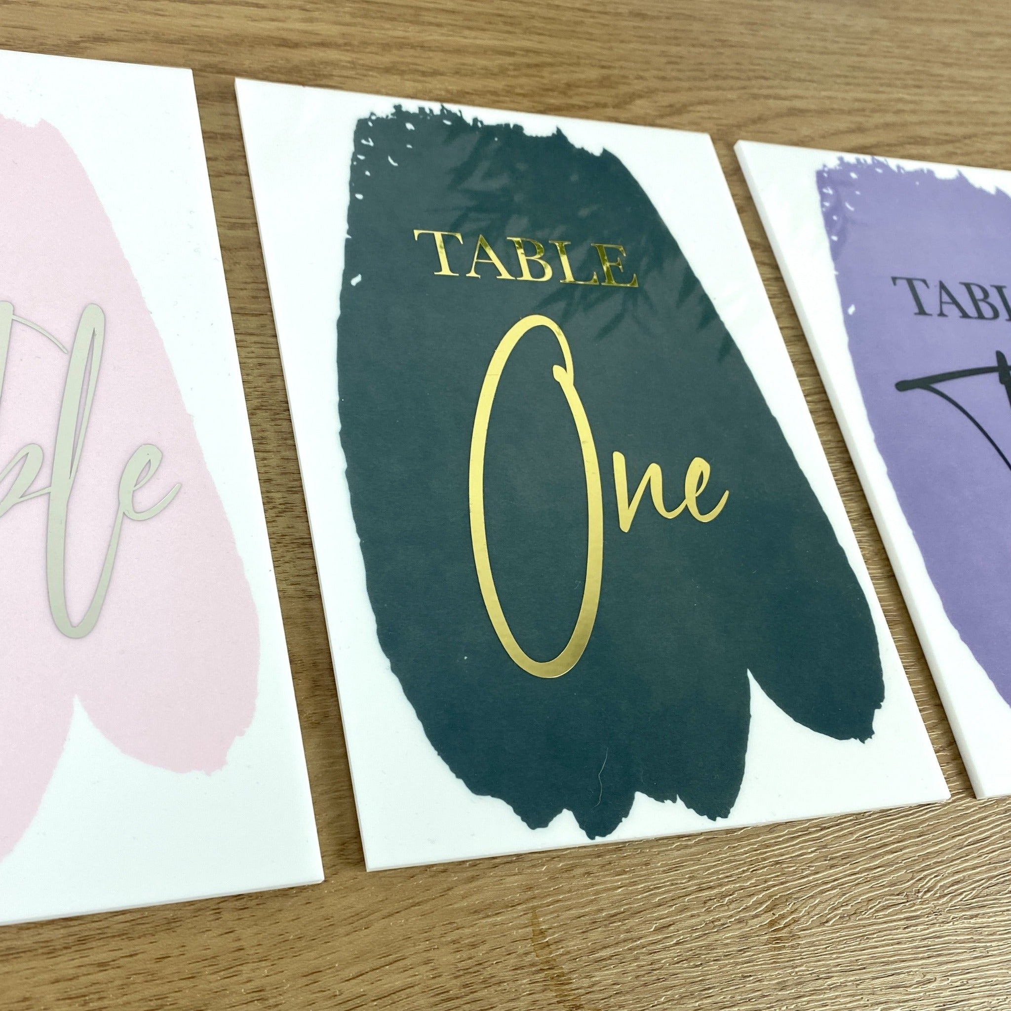 Personalised A5 Perspex Wedding & Events Table Number - Pack of 5