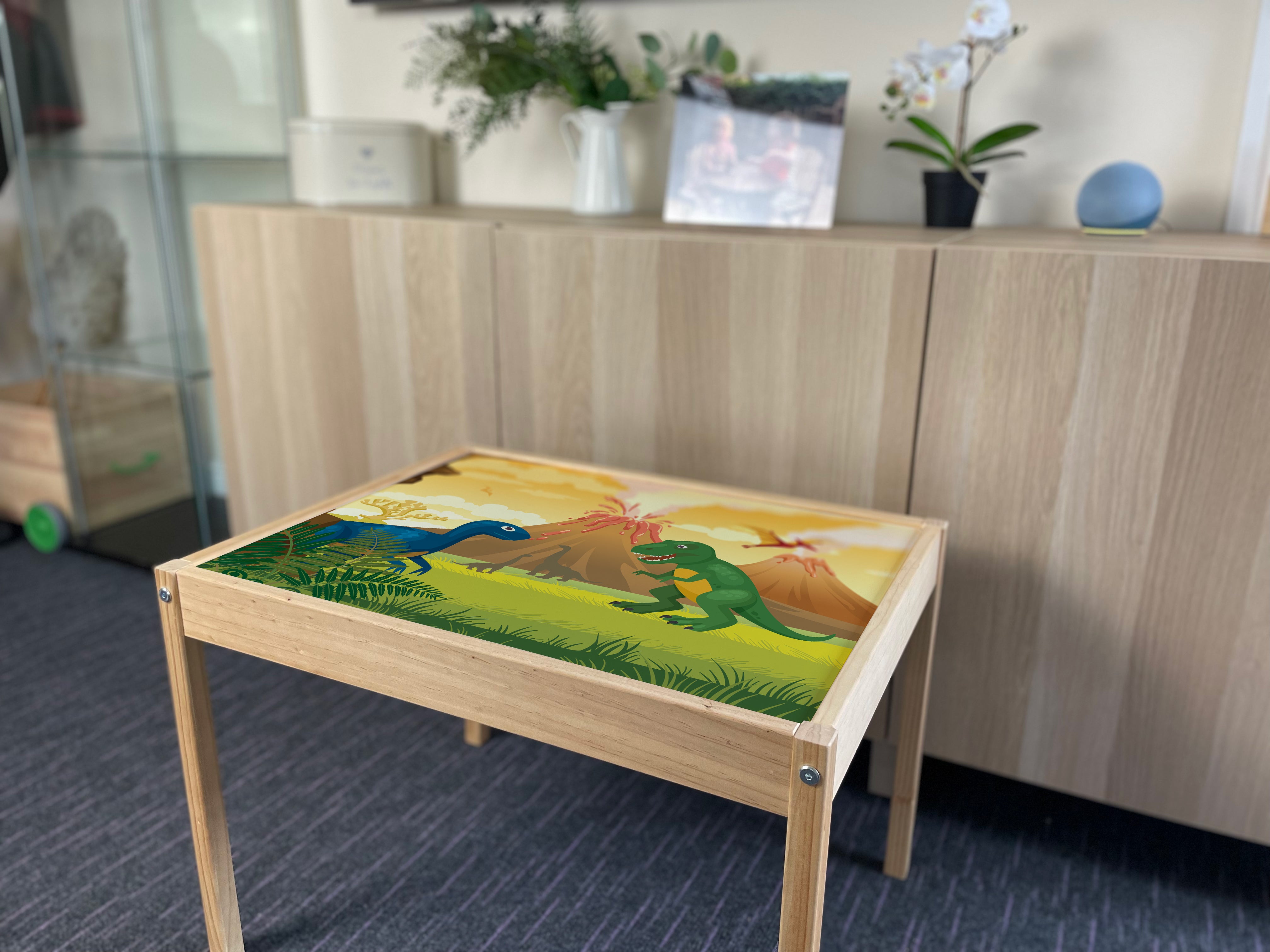 Kids Dinosaur Volcano Table Top STICKER ONLY Compatible with IKEA Latt Tables