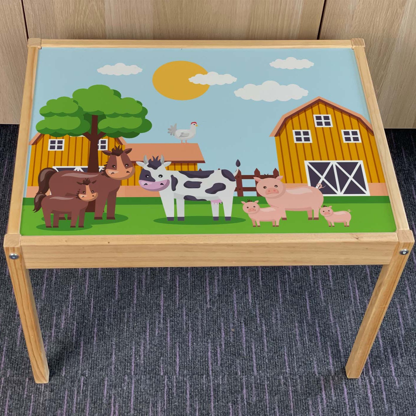 Kids Farm Table Top STICKER ONLY Compatible with IKEA Latt Tables