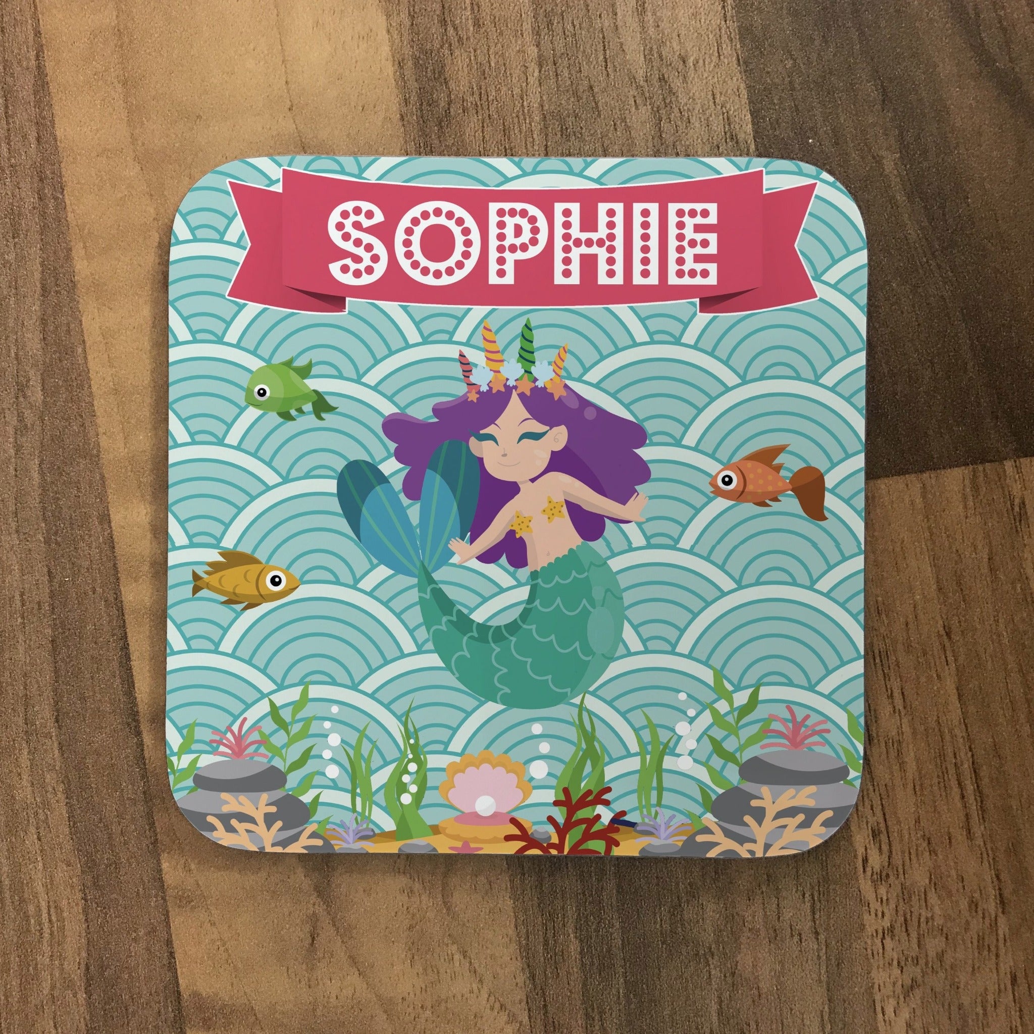 Personalised Children's Mug & Coaster Set - Mermaid