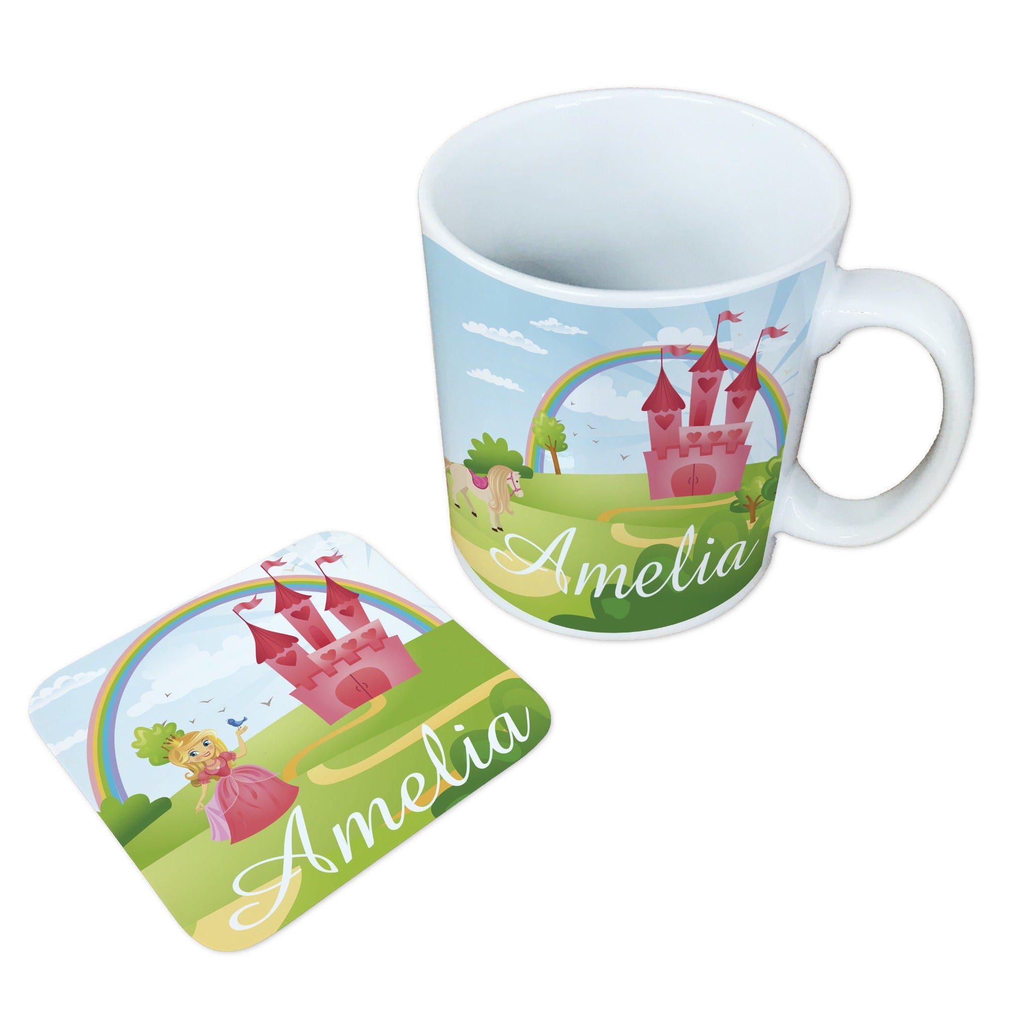 Personalised Children's Mug & Coaster Set - Princess