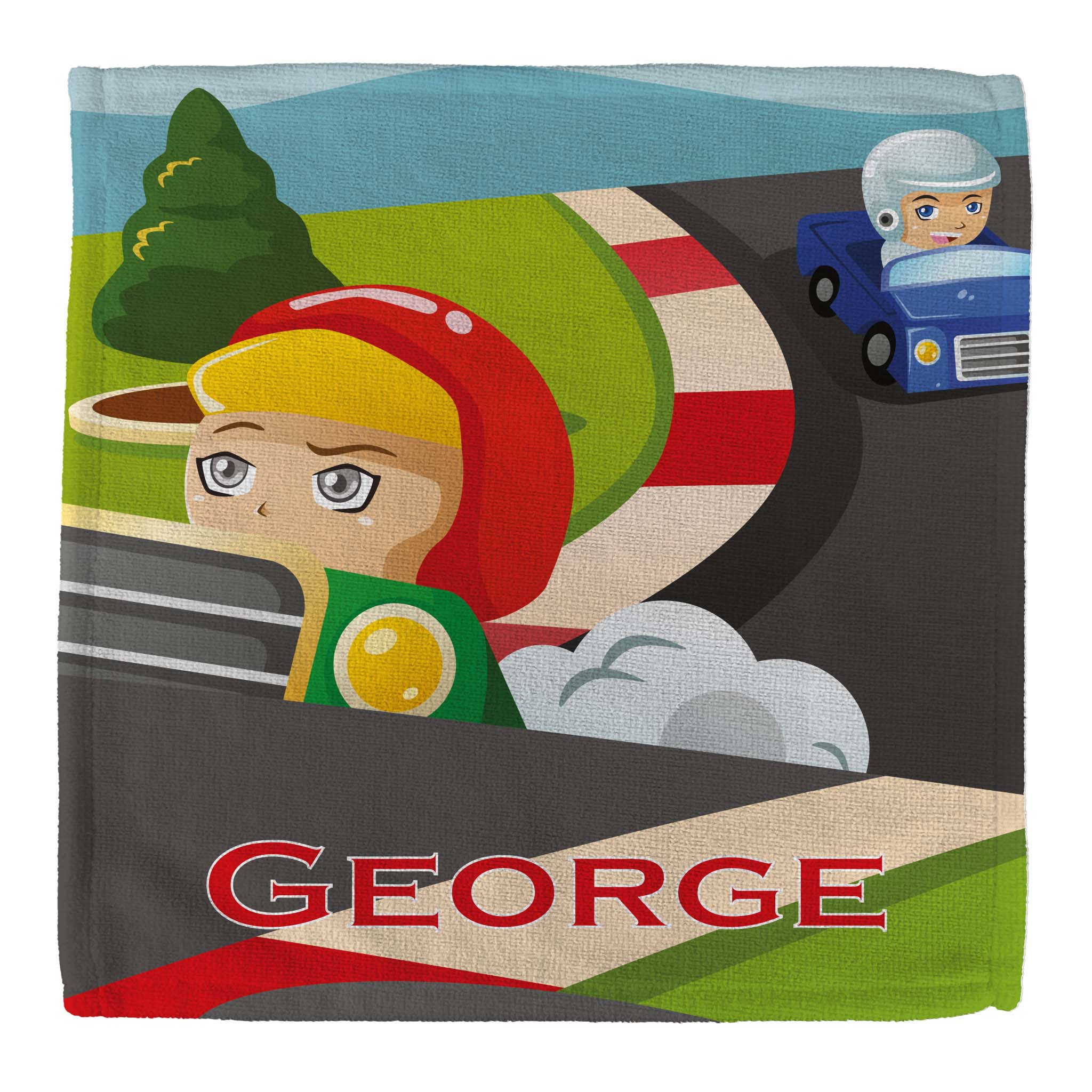 Personalised Children's Towel & Face Cloth Pack - Racecars