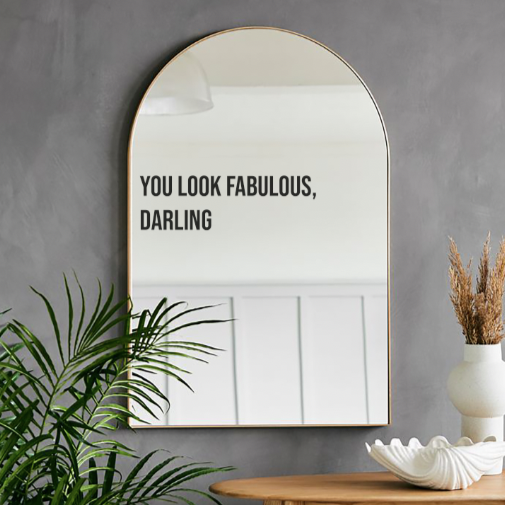 You Look Fabulous, Darling Black Vinyl Mirror Sticker