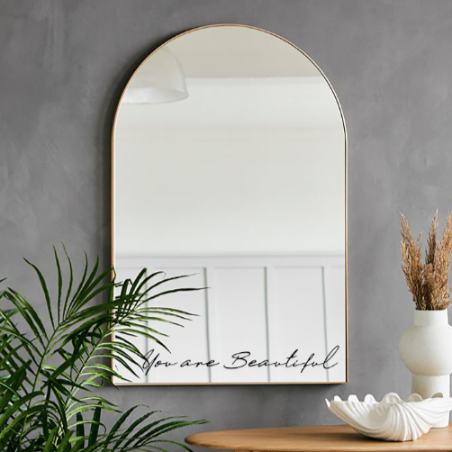 You Are Beautiful Black Vinyl Mirror Sticker