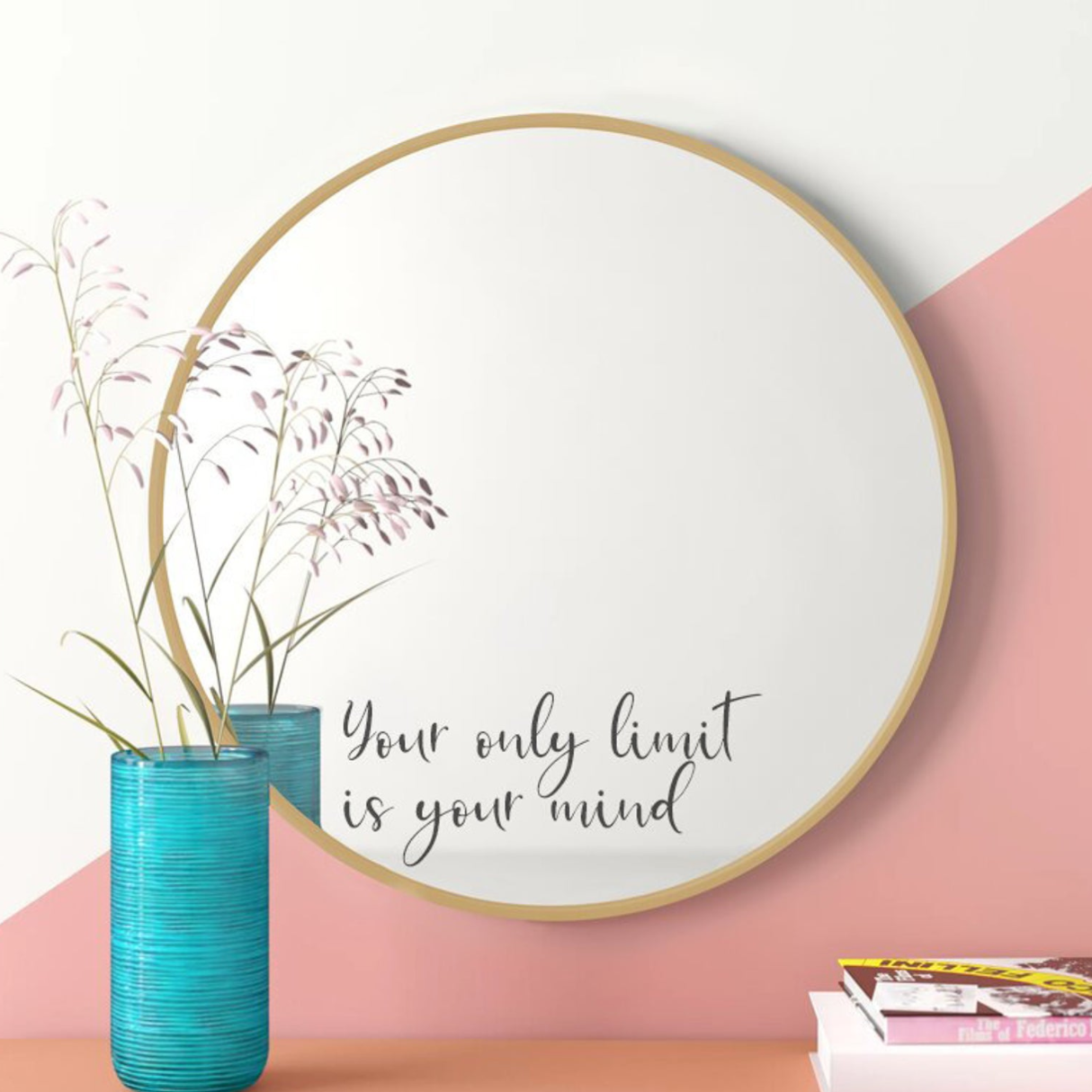 Your Only Limit Is Your Mind Black Vinyl Mirror Sticker