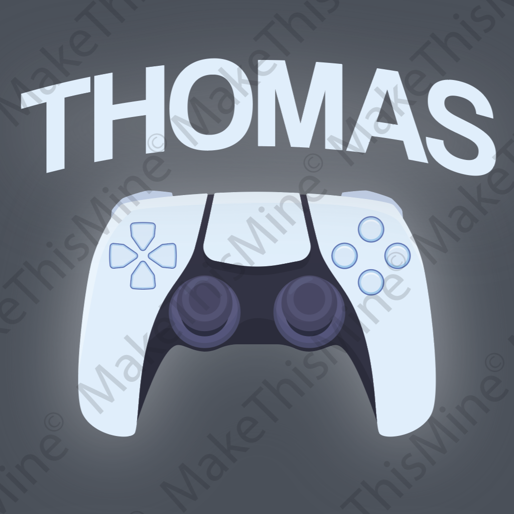 Personalised Stainless Steel Skinny Tumbler & Straw with Gaming Controller Design