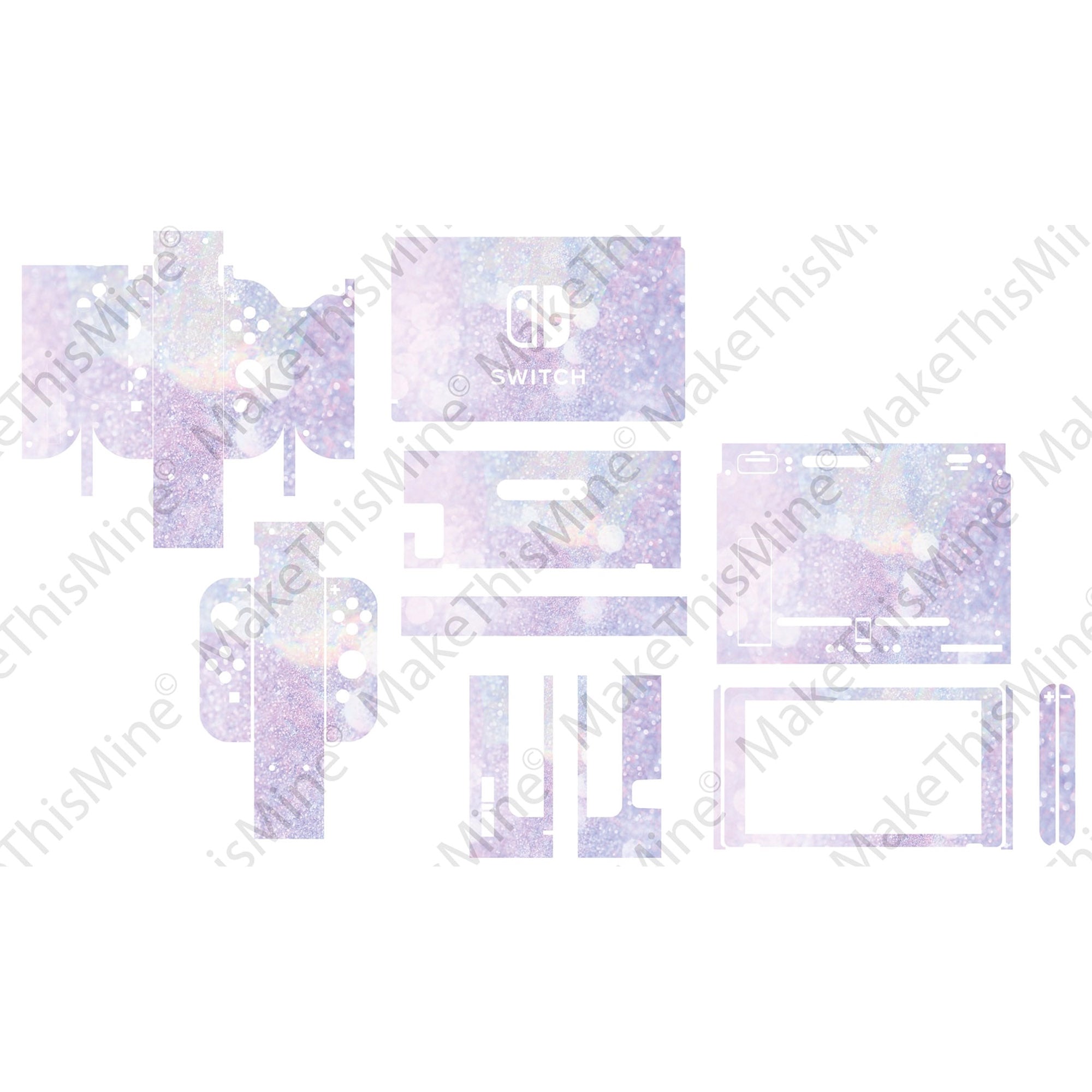Nintendo Switch Personalised Skin Purple Bokeh Design