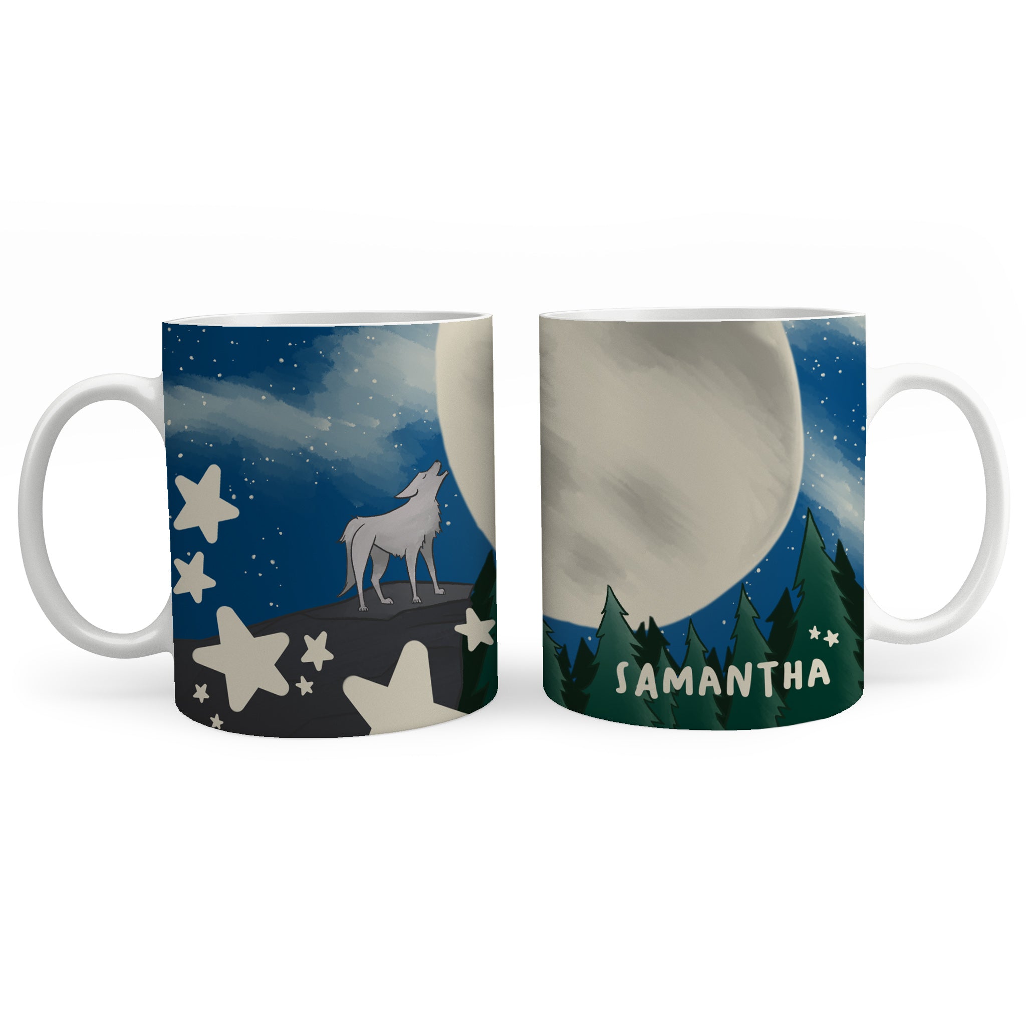Personalised Children's 11oz Ceramic Mug - Wolf