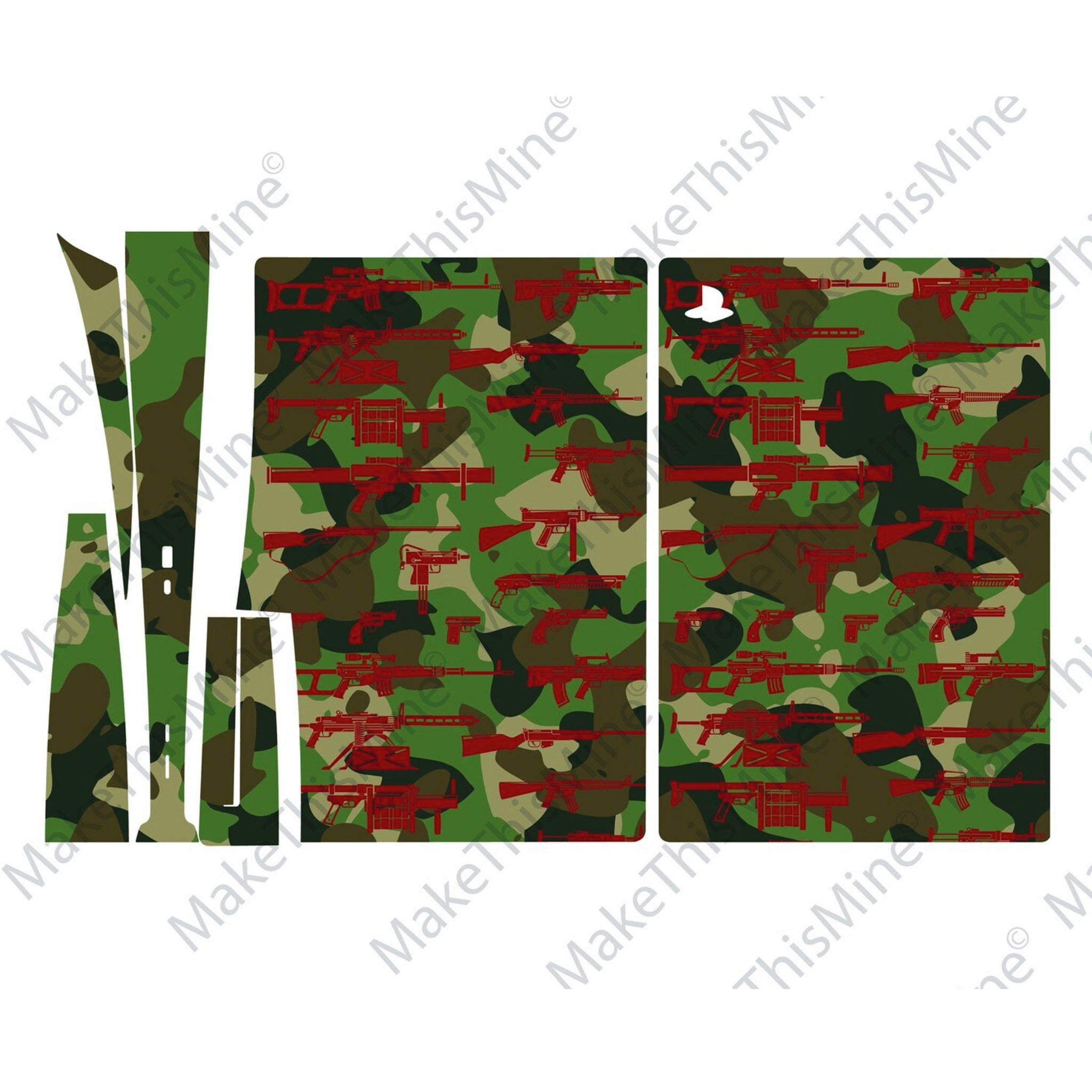 PS5 Army Green Camo Personalised Console Vinyl Sticker
