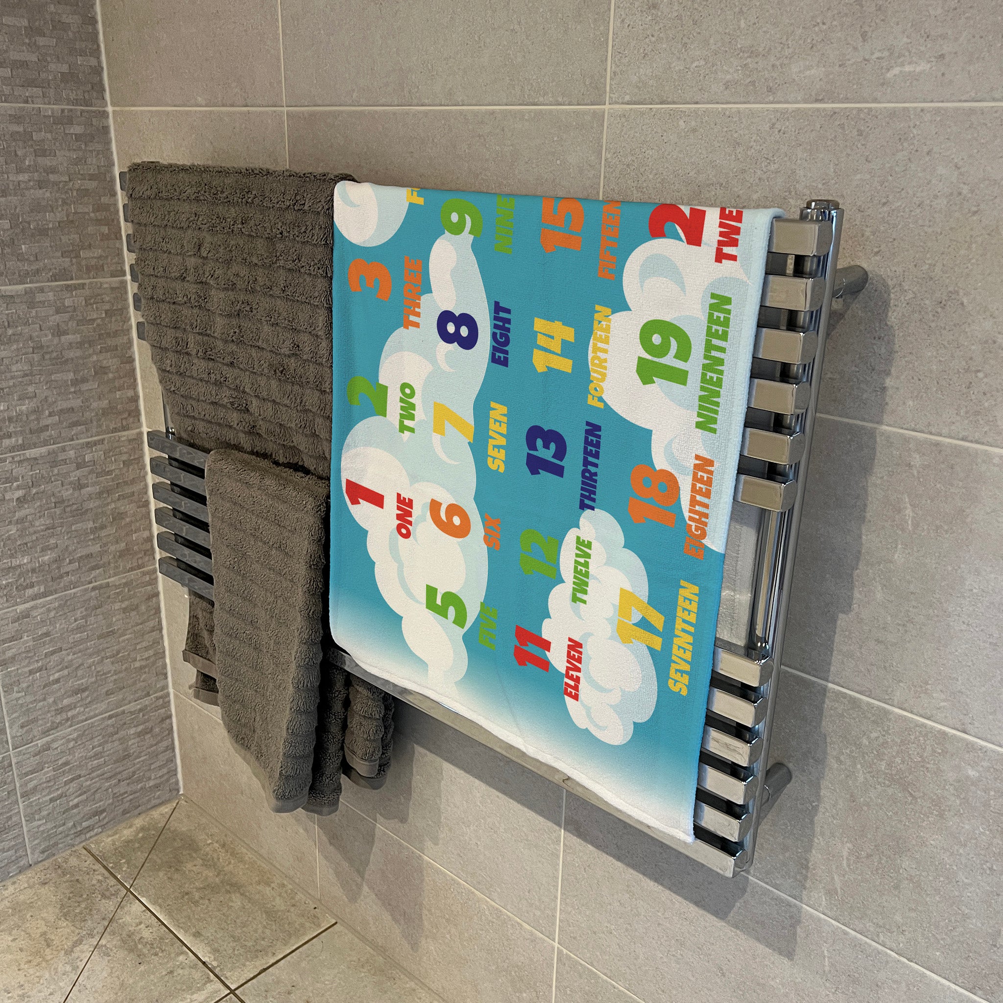 Children's Towel - Cloud Numbers
