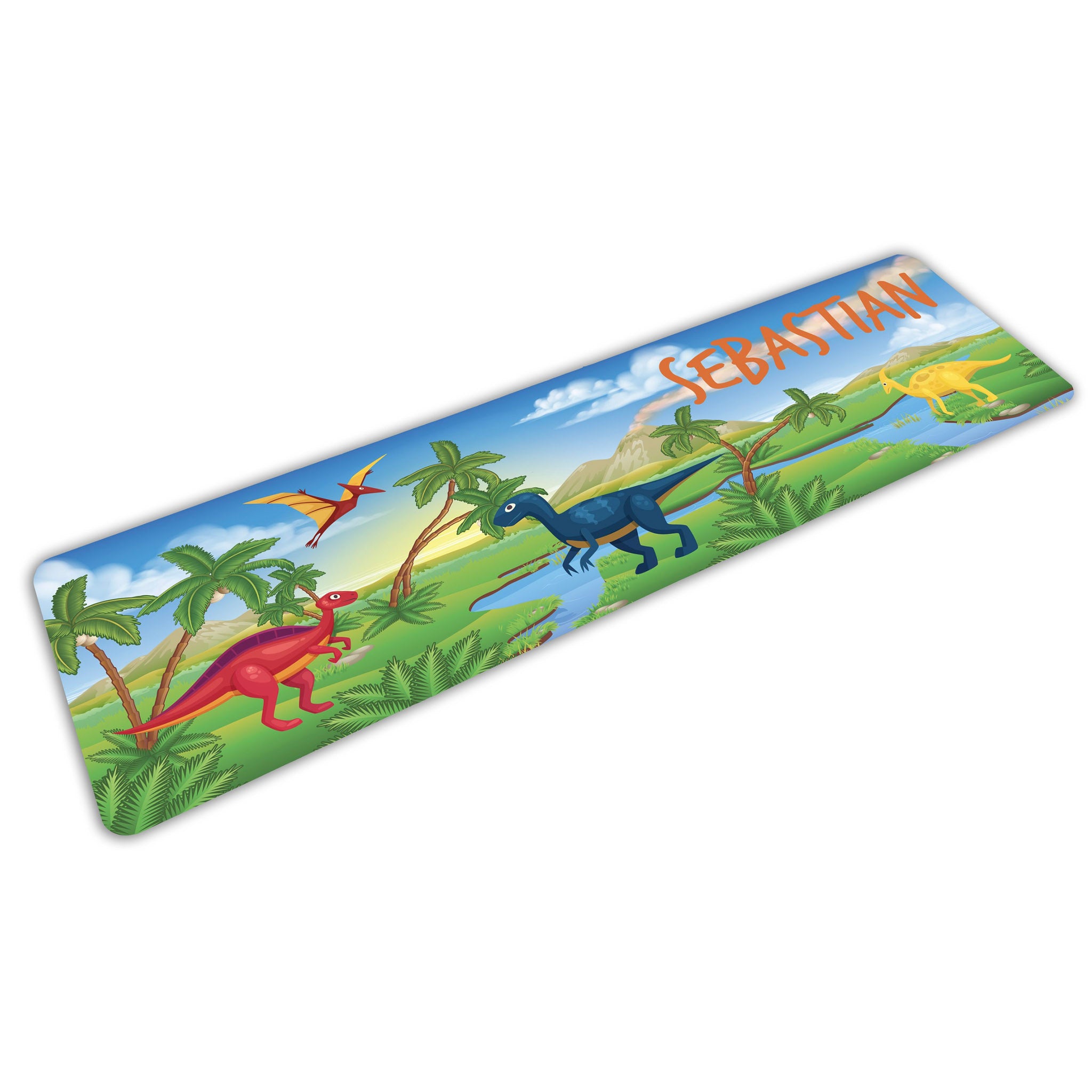 Personalised Children's Neoprene Placemat - Dinosaur Landscape XXL