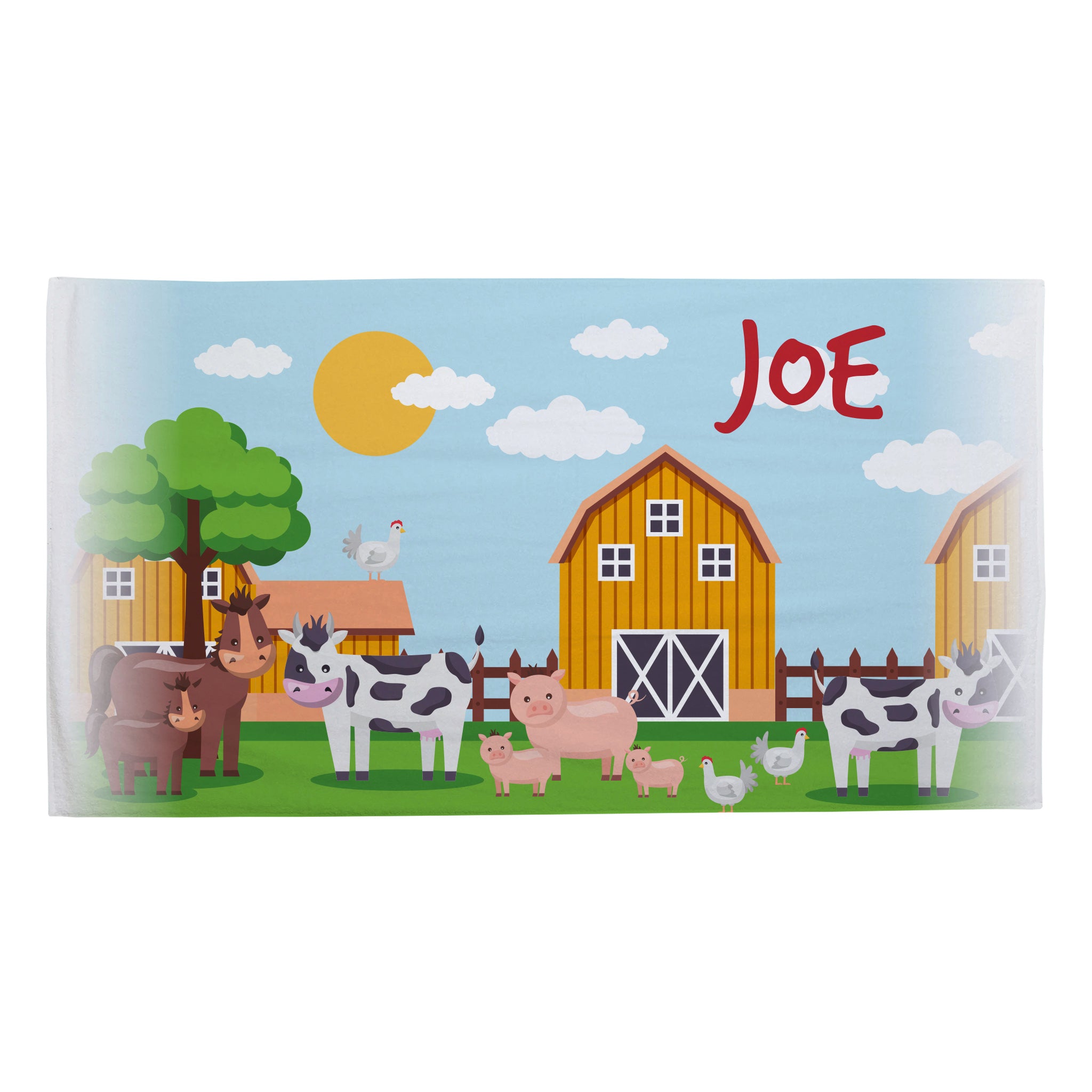 Personalised Children's Towel & Face Cloth Pack - Farm