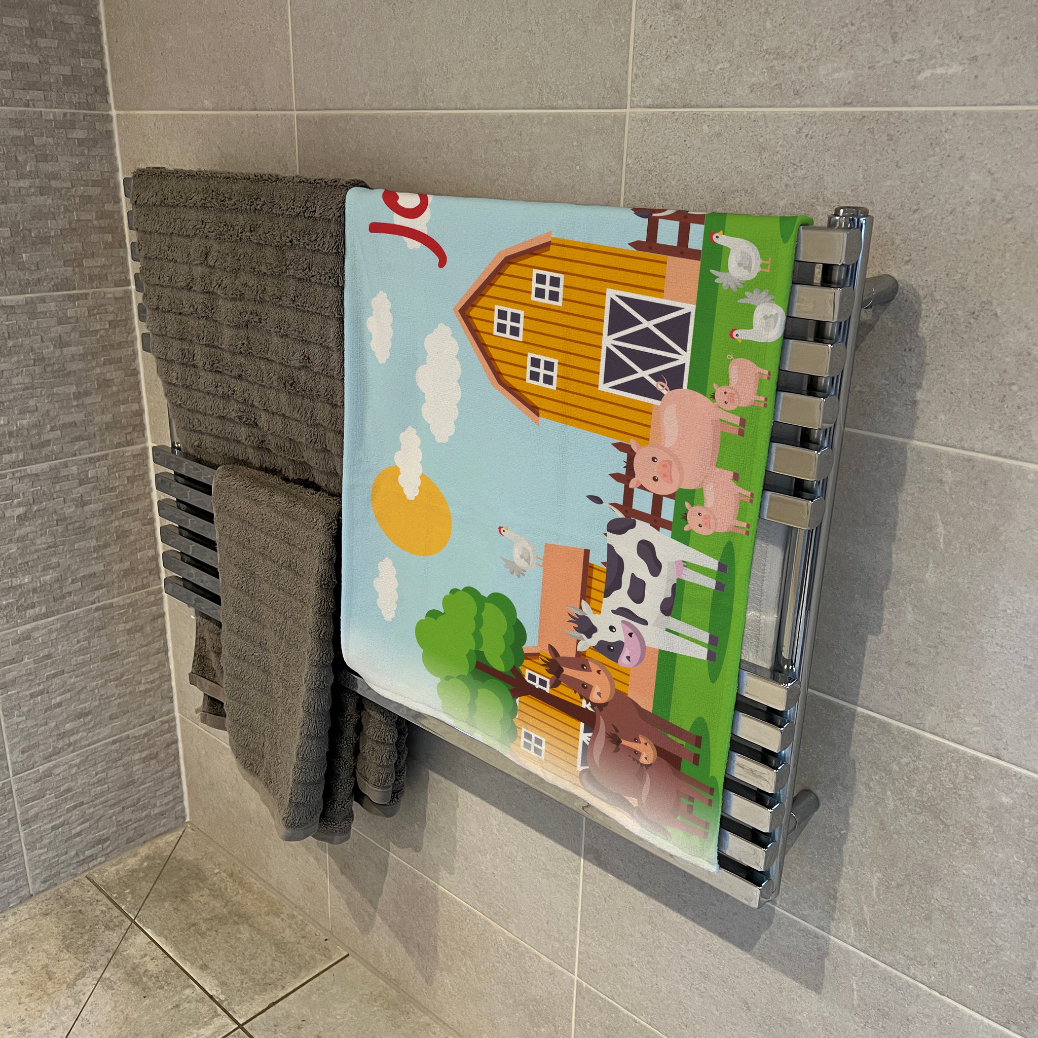 Personalised Children's Towel & Face Cloth Pack - Farm