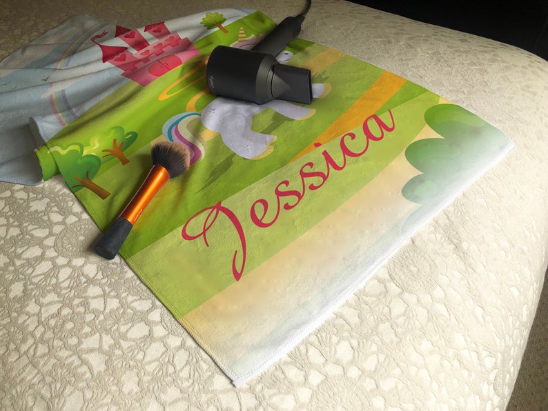 Personalised Children's Towel Unicorn Fairytale