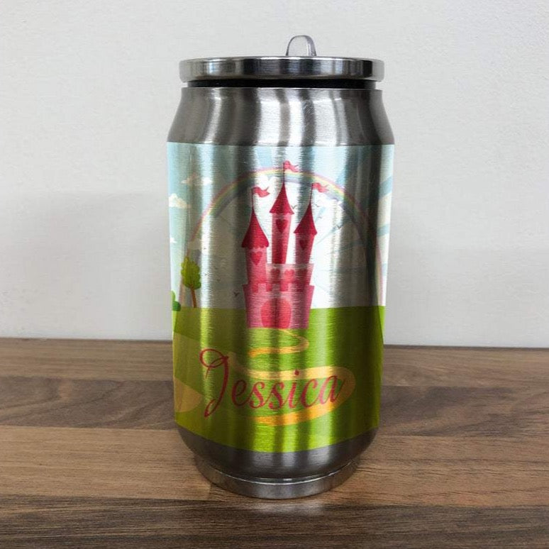 Personalised Children's Unicorn Fairytale 280ml Stainless Steel Drinks Can