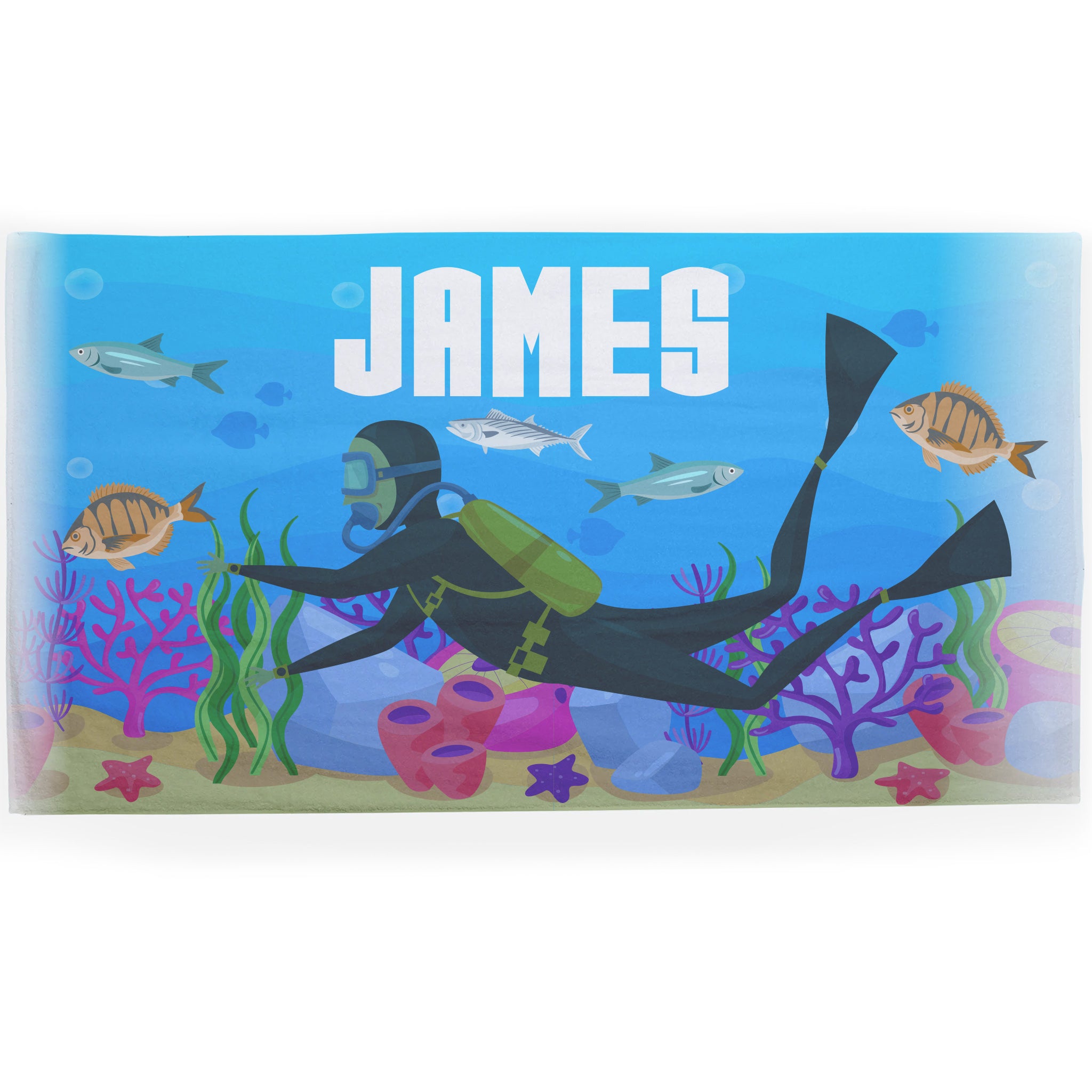 Personalised Children's Towel Scuba Underwater