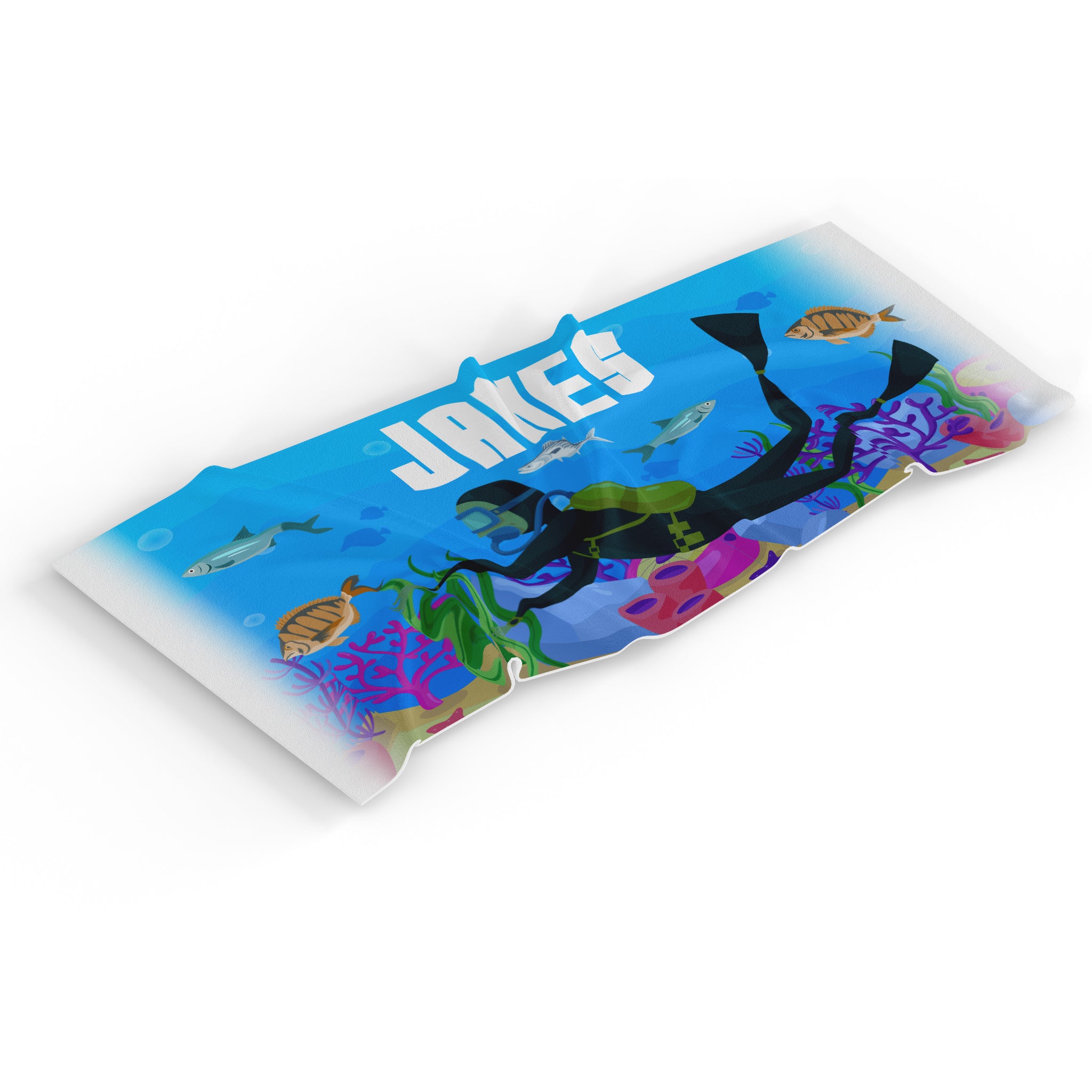 Personalised Children's Towel Scuba Underwater