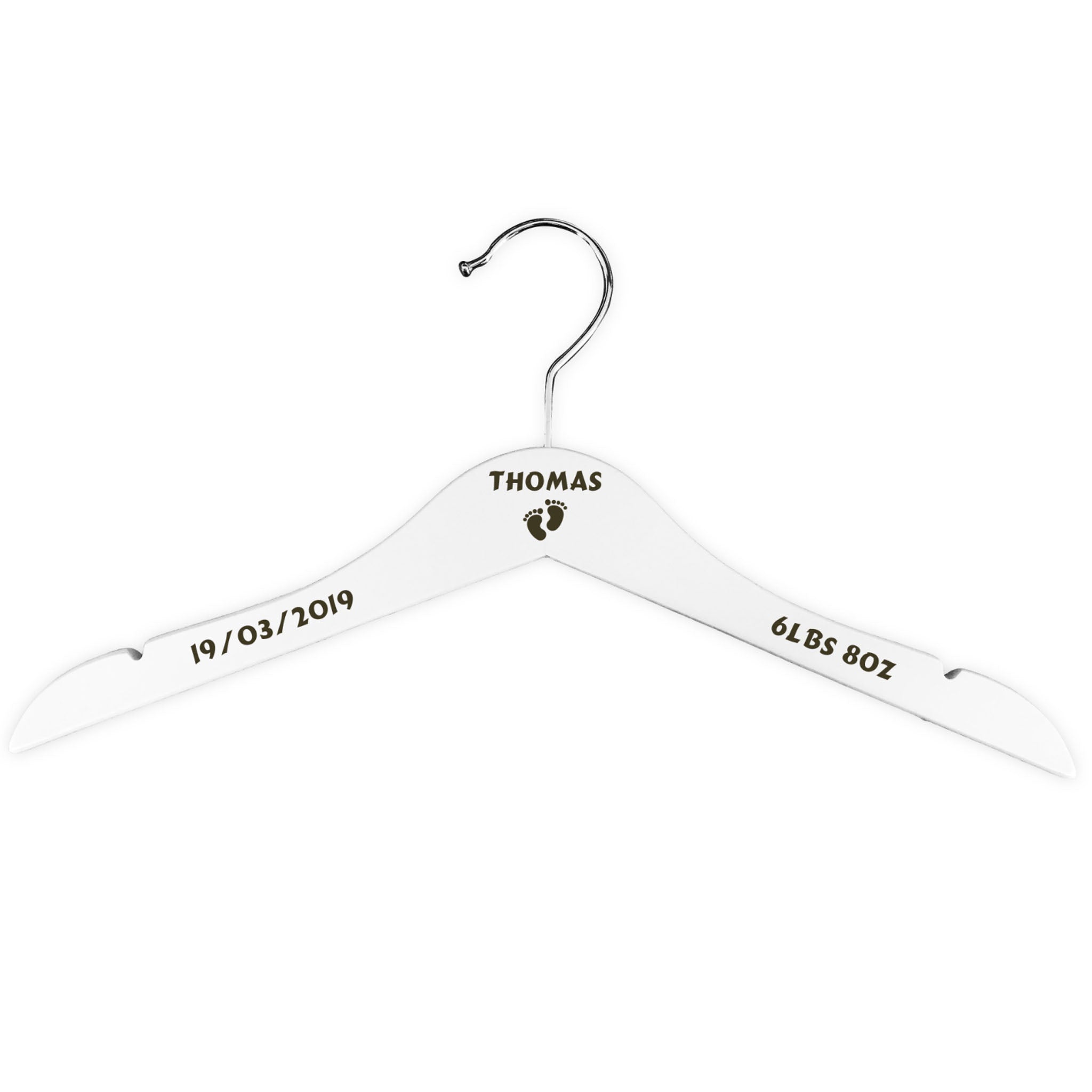Personalised Children's Coat Hanger - White