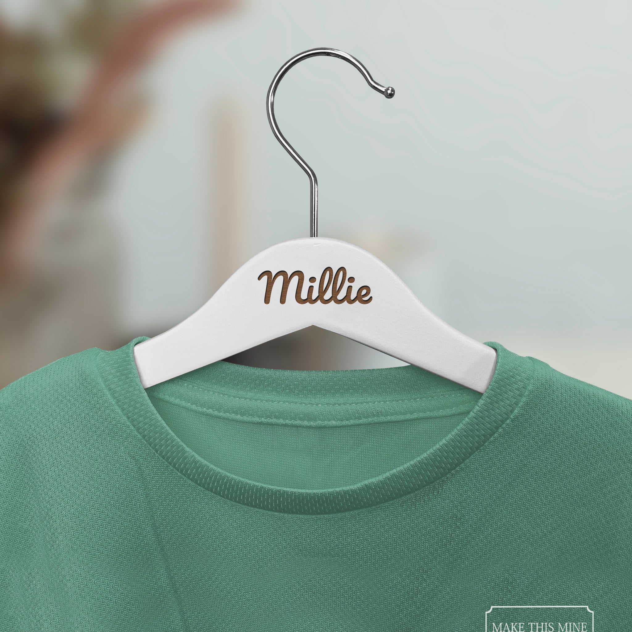 Personalised Children's Coat Hanger - White