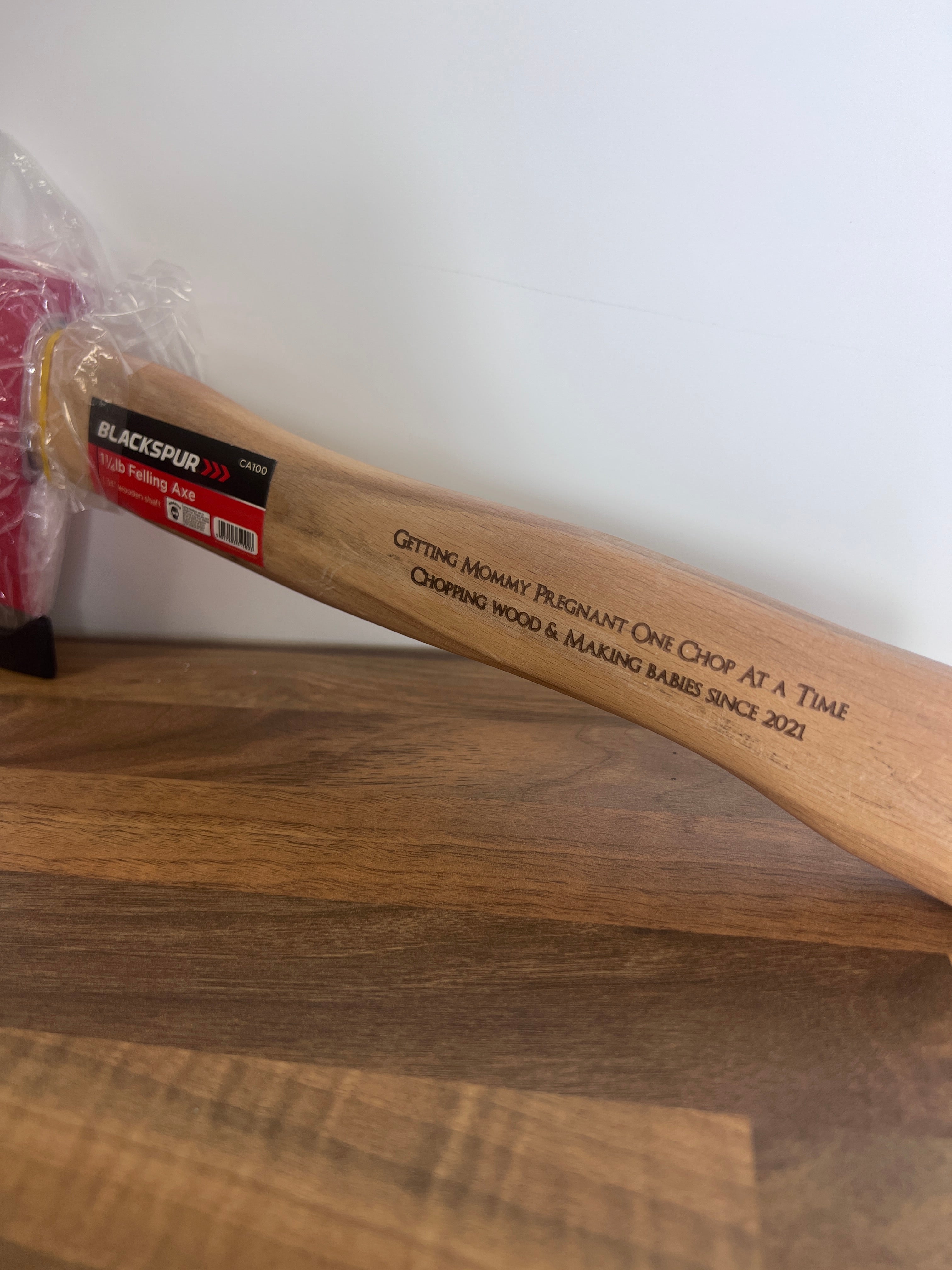 Personalised Engraved Wooden Axe, any occasion, any message