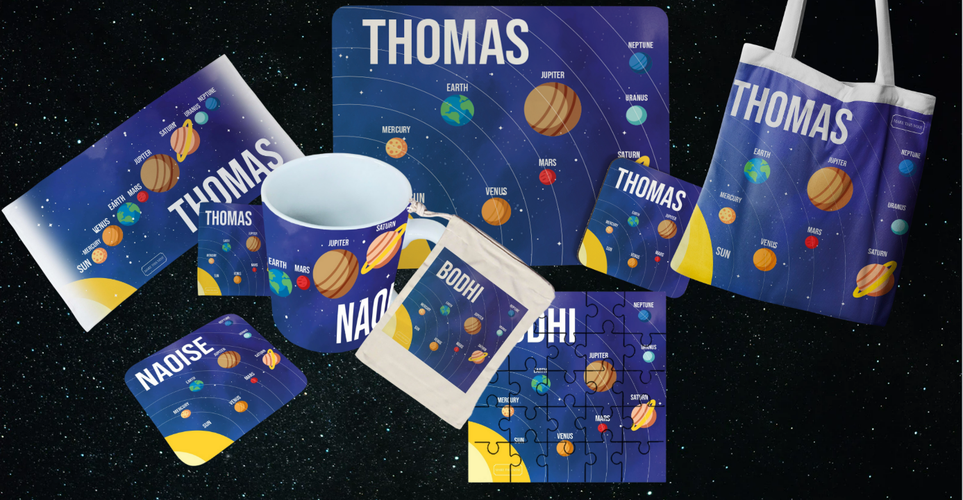 Personalised Planet Table and Personalised Accessories bundle
