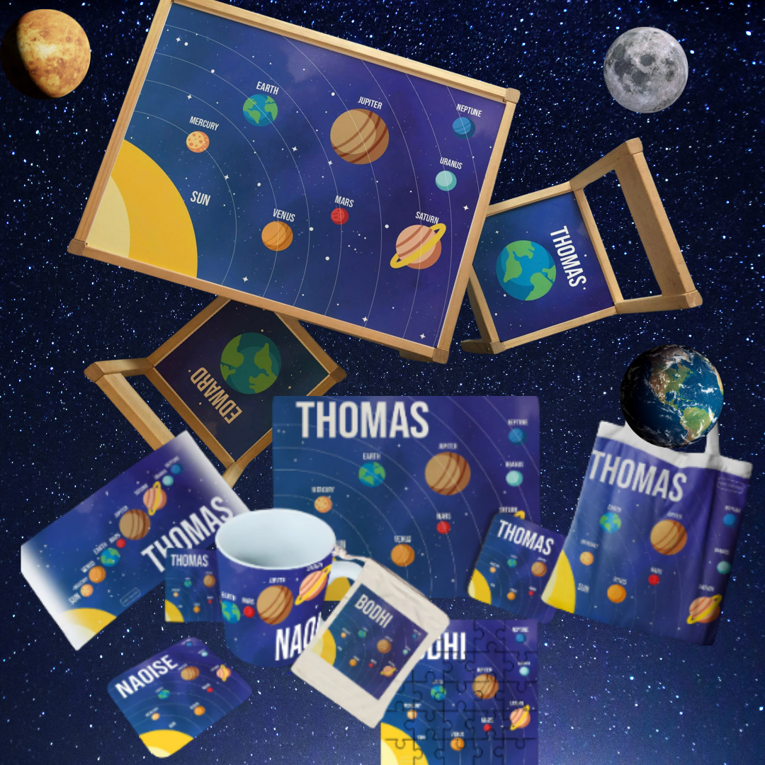 Personalised Planet Table and Personalised Accessories bundle