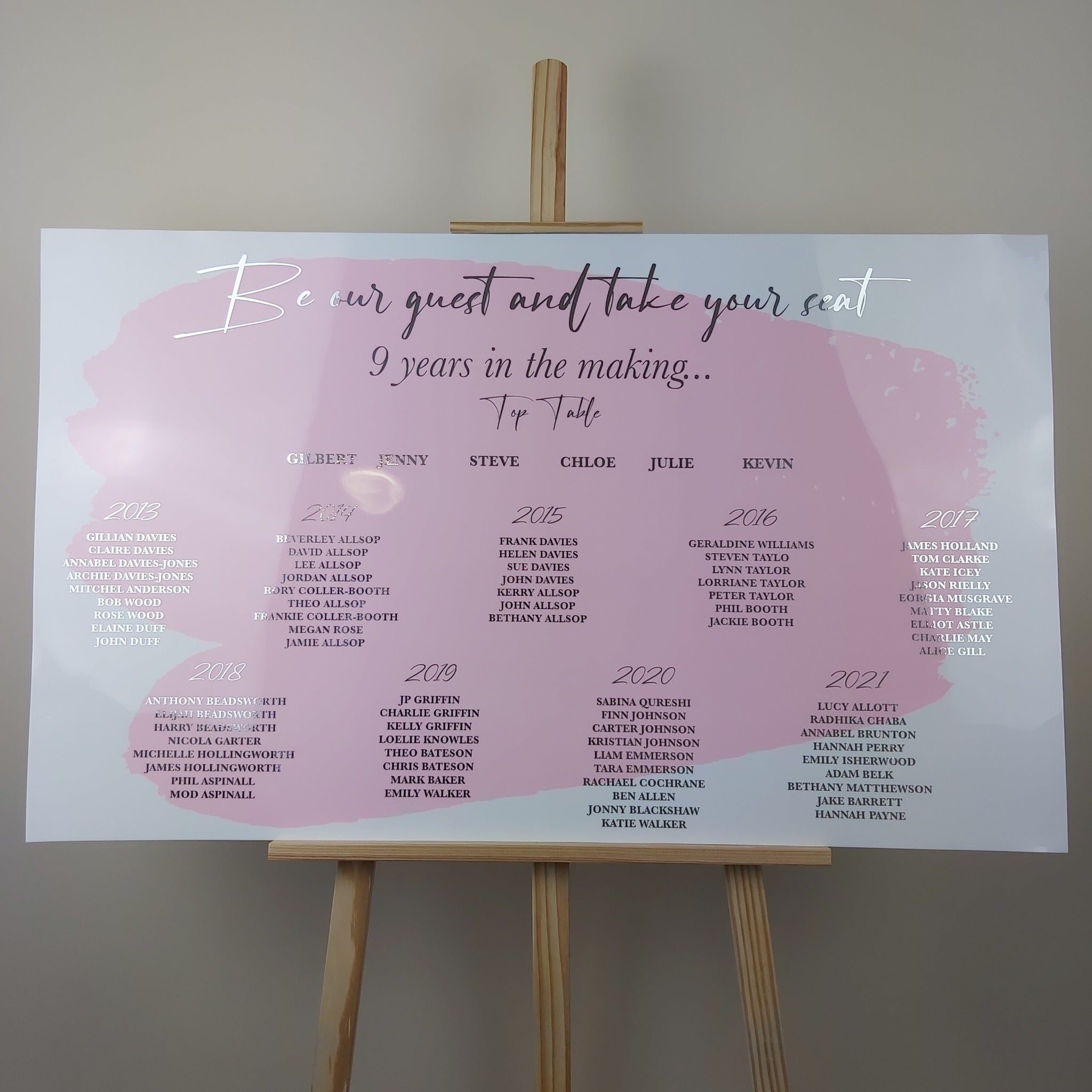 Personalised Perspex Wedding Table Plan Sign