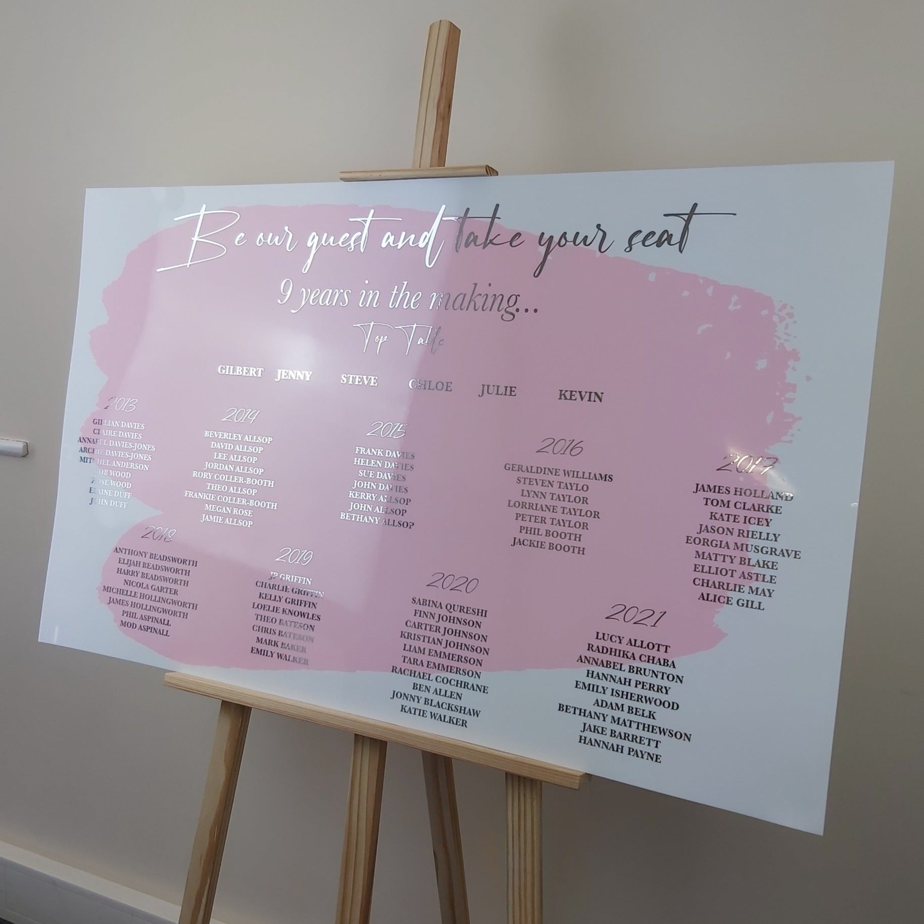 Personalised Perspex Wedding Table Plan Sign