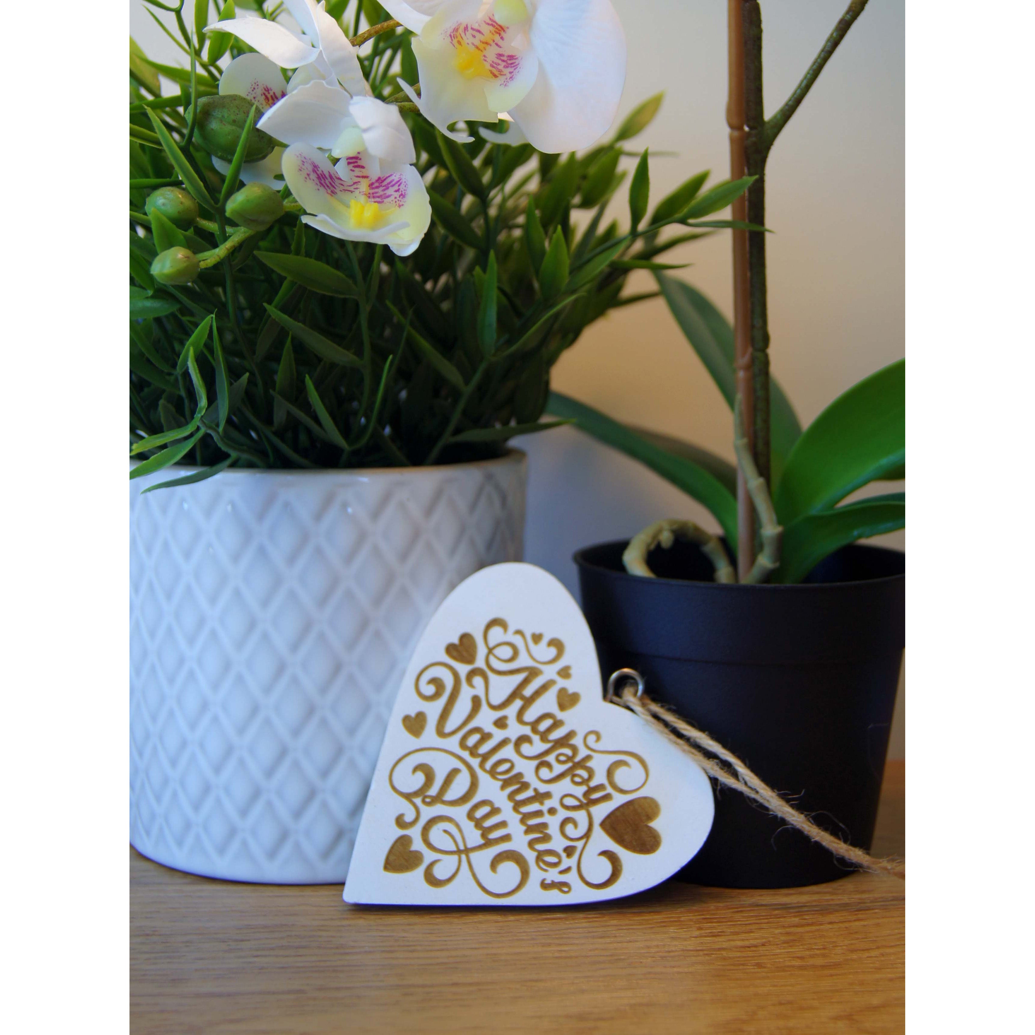 'Happy Valentine's Day' Engraved Wooden Heart