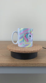 Children's Striped Unicorn Design 10oz Ceramic Mug