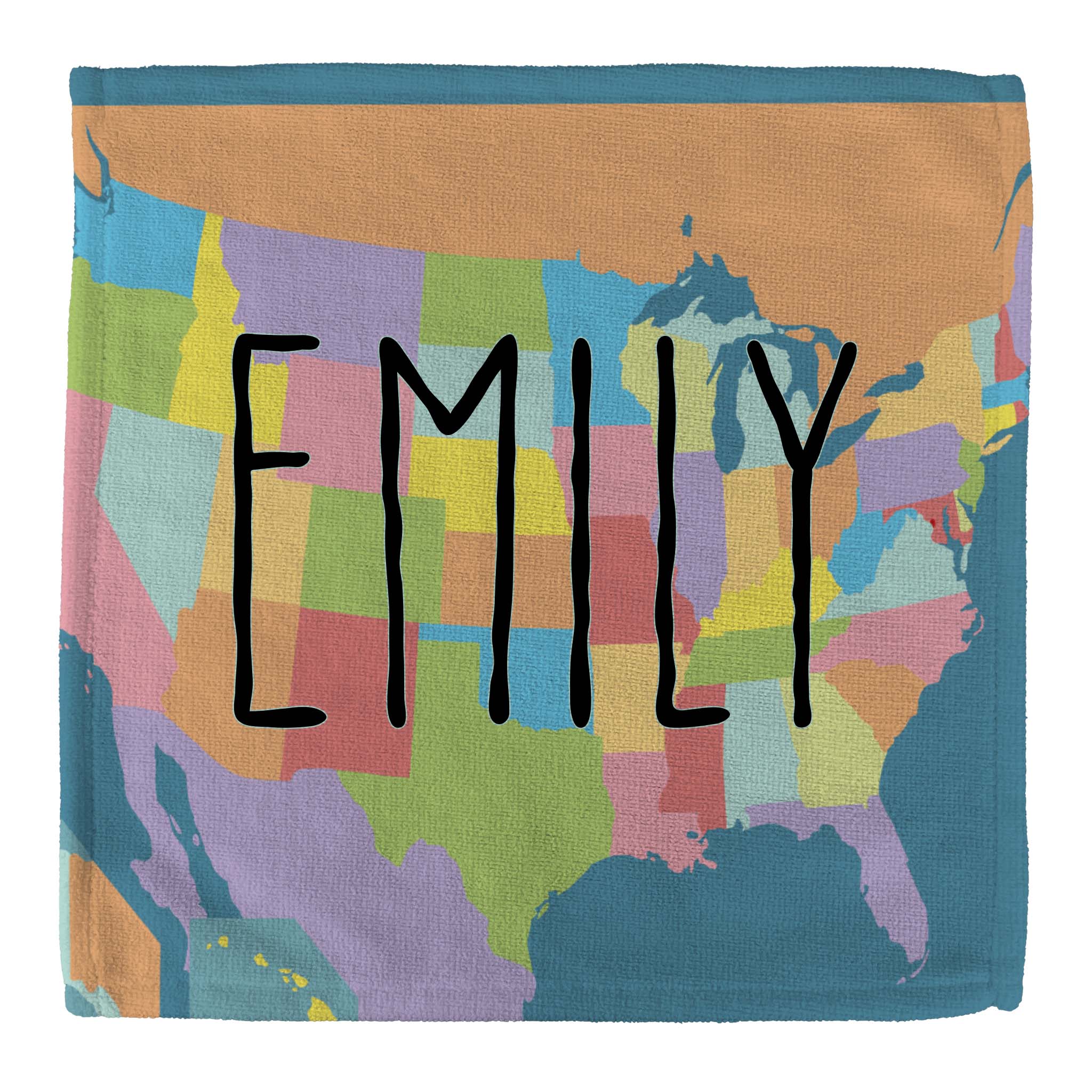 Personalised Children's Face Cloth - American Map