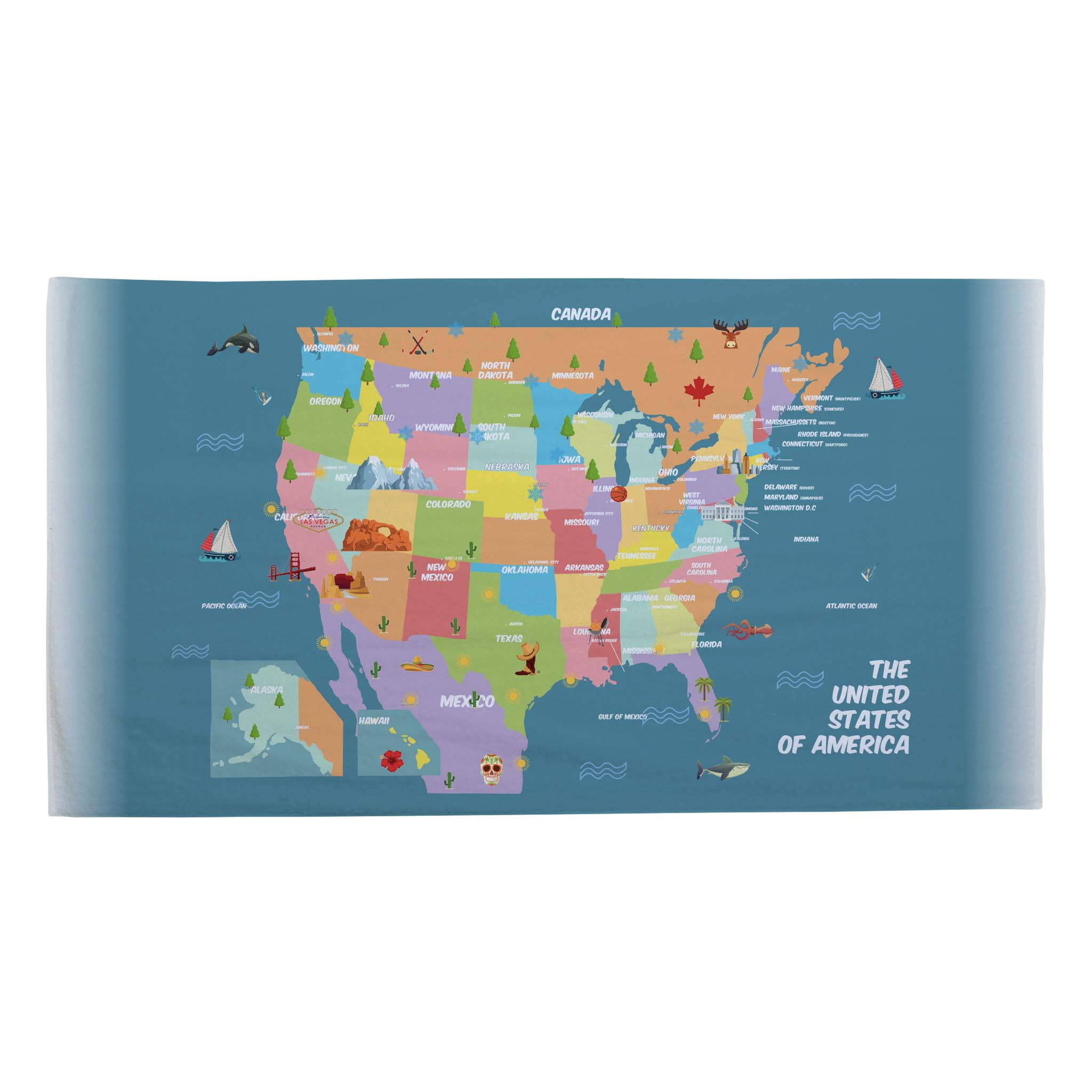 Children's Towel - USA America Map