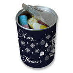 Personalised Pick & Mix Sweets Tin Can with Snowman Design