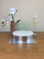 Personalised Perspex Fancy Banner Wedding Cake Topper