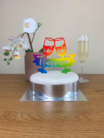 Personalised Perspex Champagne Prosecco Glass Wedding Cake Topper