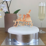 Personalised Perspex Bride Dragging Groom Wedding Cake Topper