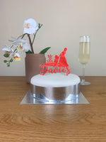 Personalised Perspex Bride Dragging Groom Wedding Cake Topper