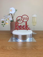 Personalised Perspex Mr and Mr Rings Pride Wedding Cake Topper
