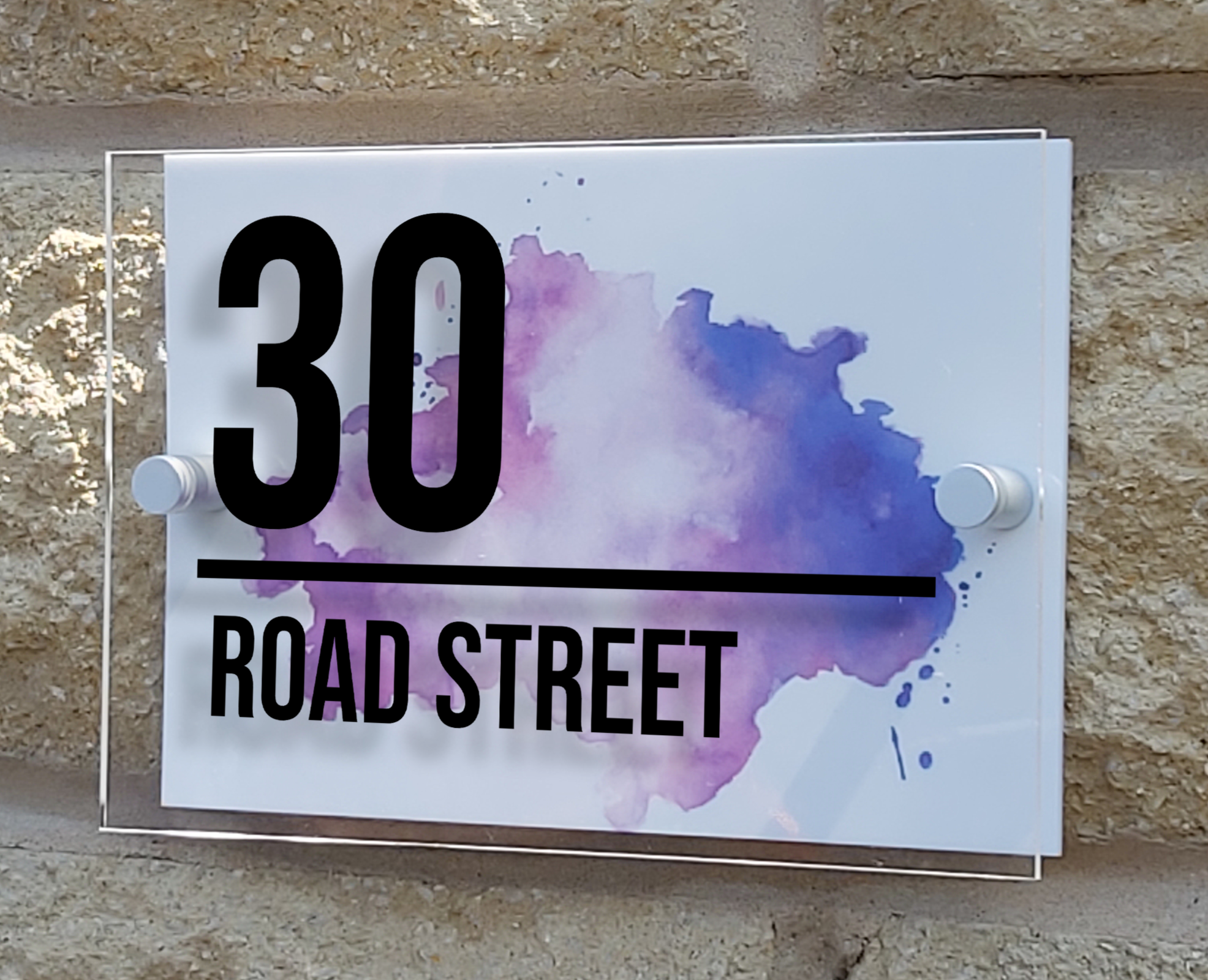 Personalised House Number Sign Street Design