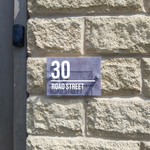 Personalised House Number Sign White Street Design
