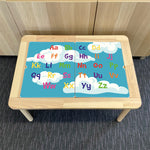 Kids Cloud Alphabet Table Top STICKER ONLY Compatible with IKEA Flisat Tables