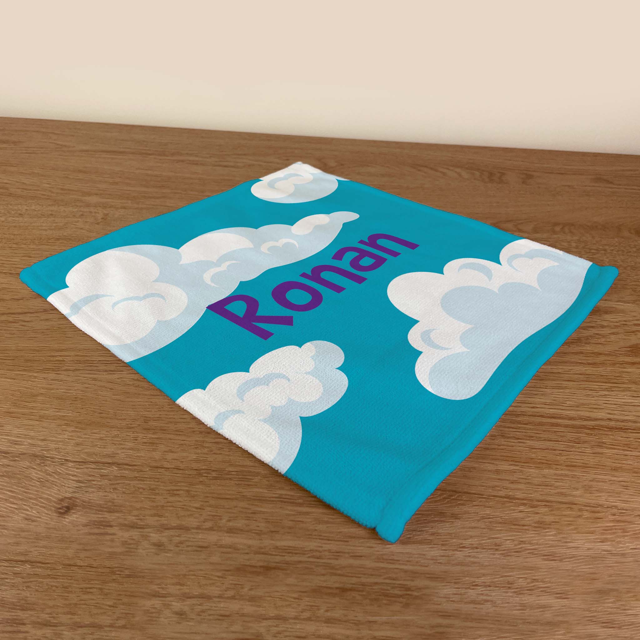 Personalised Children's Towel & Face Cloth Pack - Cloud Alphabet